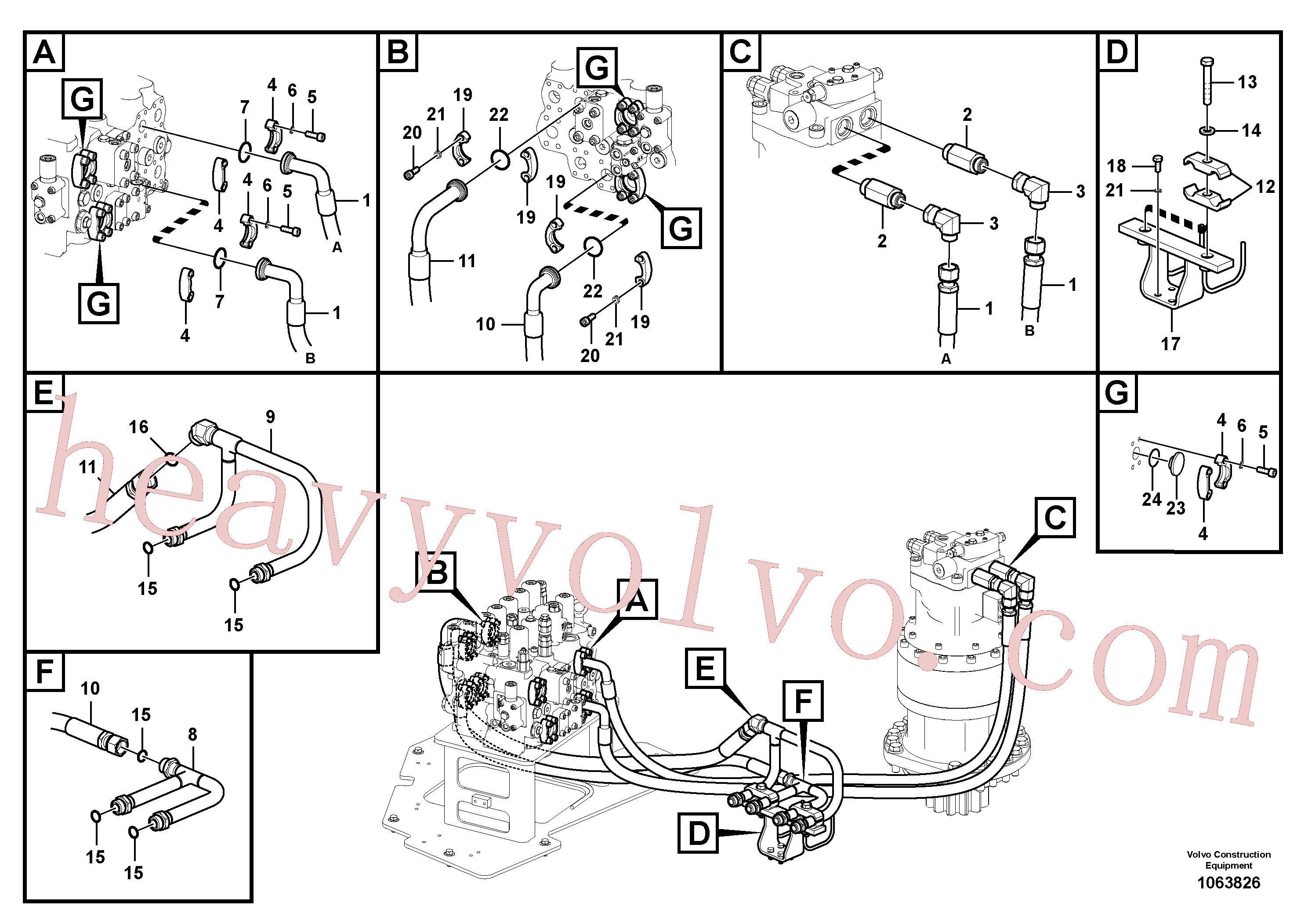 China Made VOE14881208 Clamp parts for Volvo Excavator