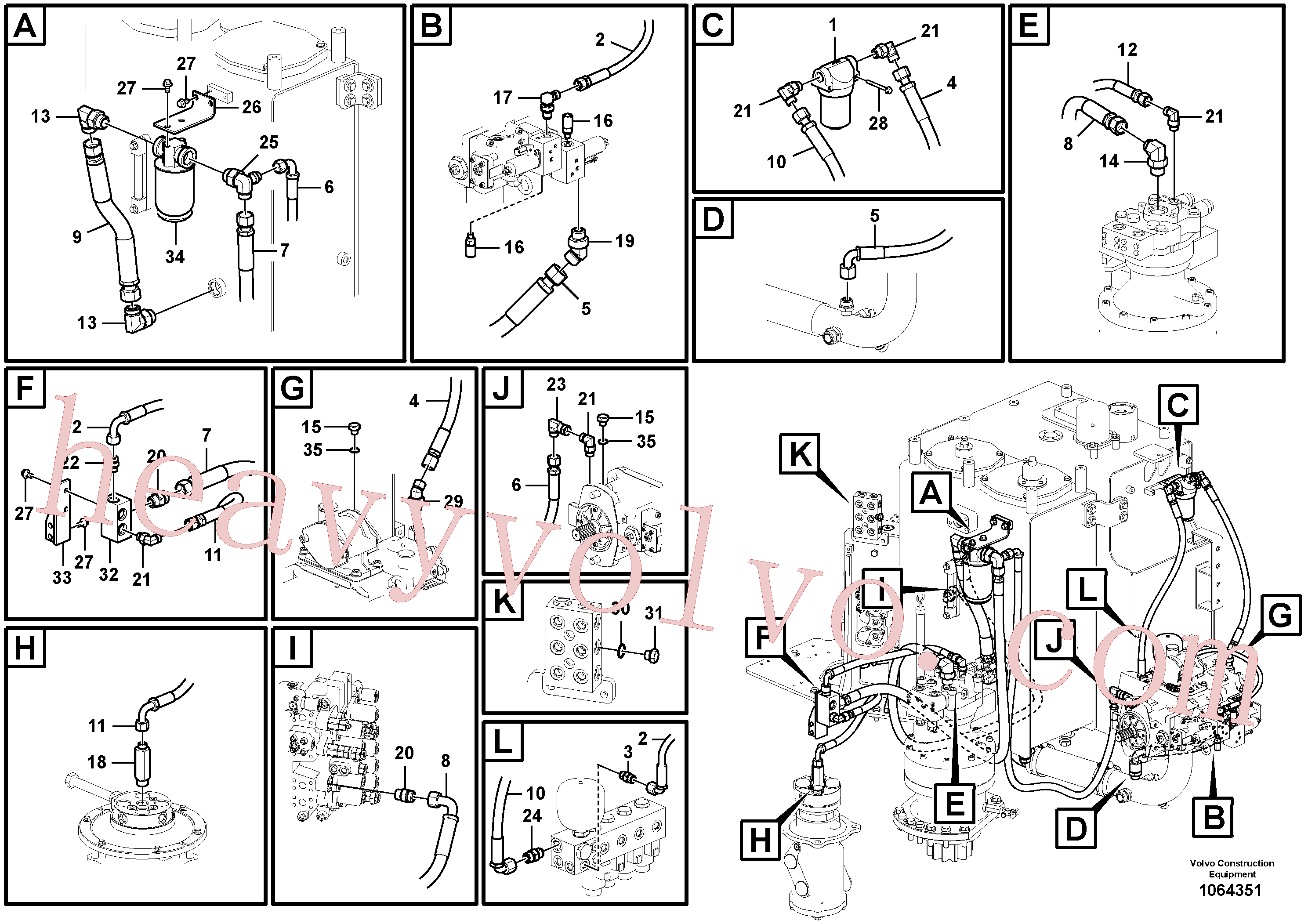 Wholesale VOE15015598 Hose assembly for Volvo Excavator