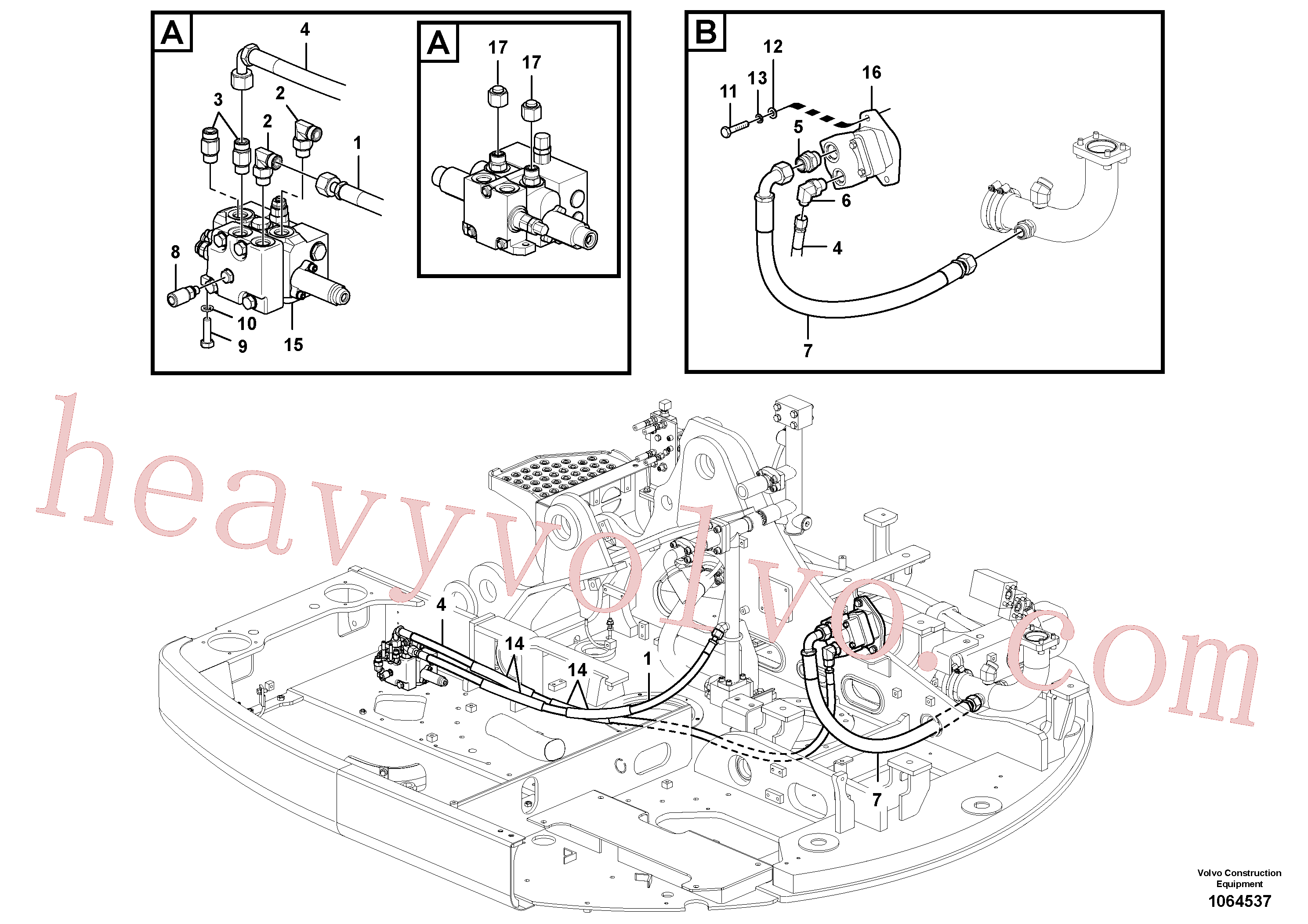 Volvo excavator part VOE936835 Hose assembly for sale