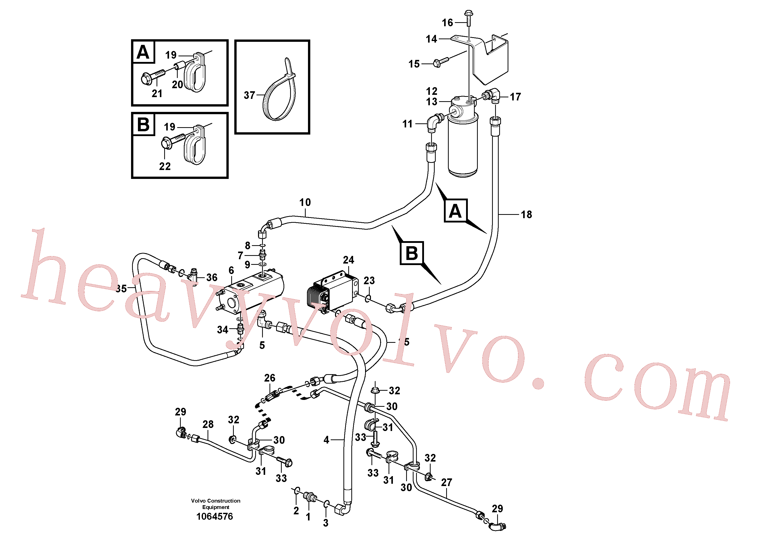VOE937364 Hose assembly for Volvo Excavator Parts