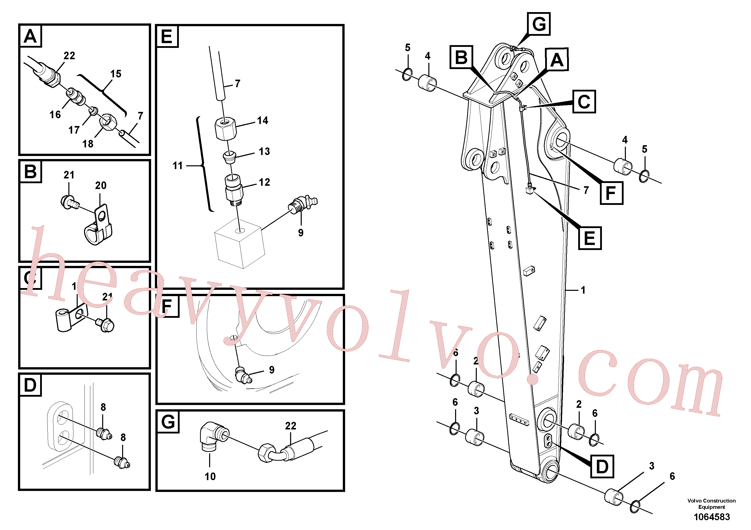 Volvo excavator part VOE14552117 Arm for sale