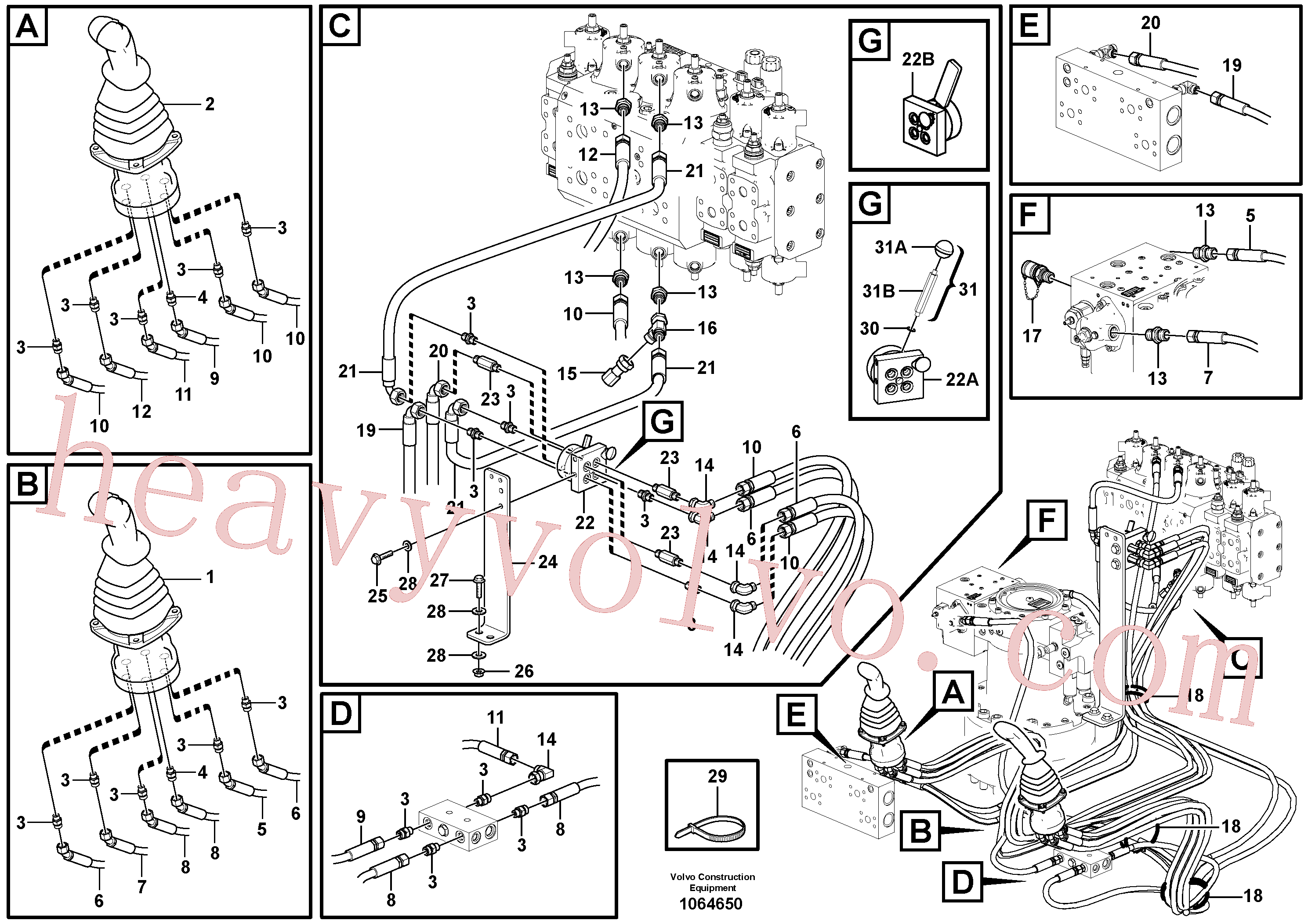 VOE14595235 Hand Lever for Volvo Excavator Parts