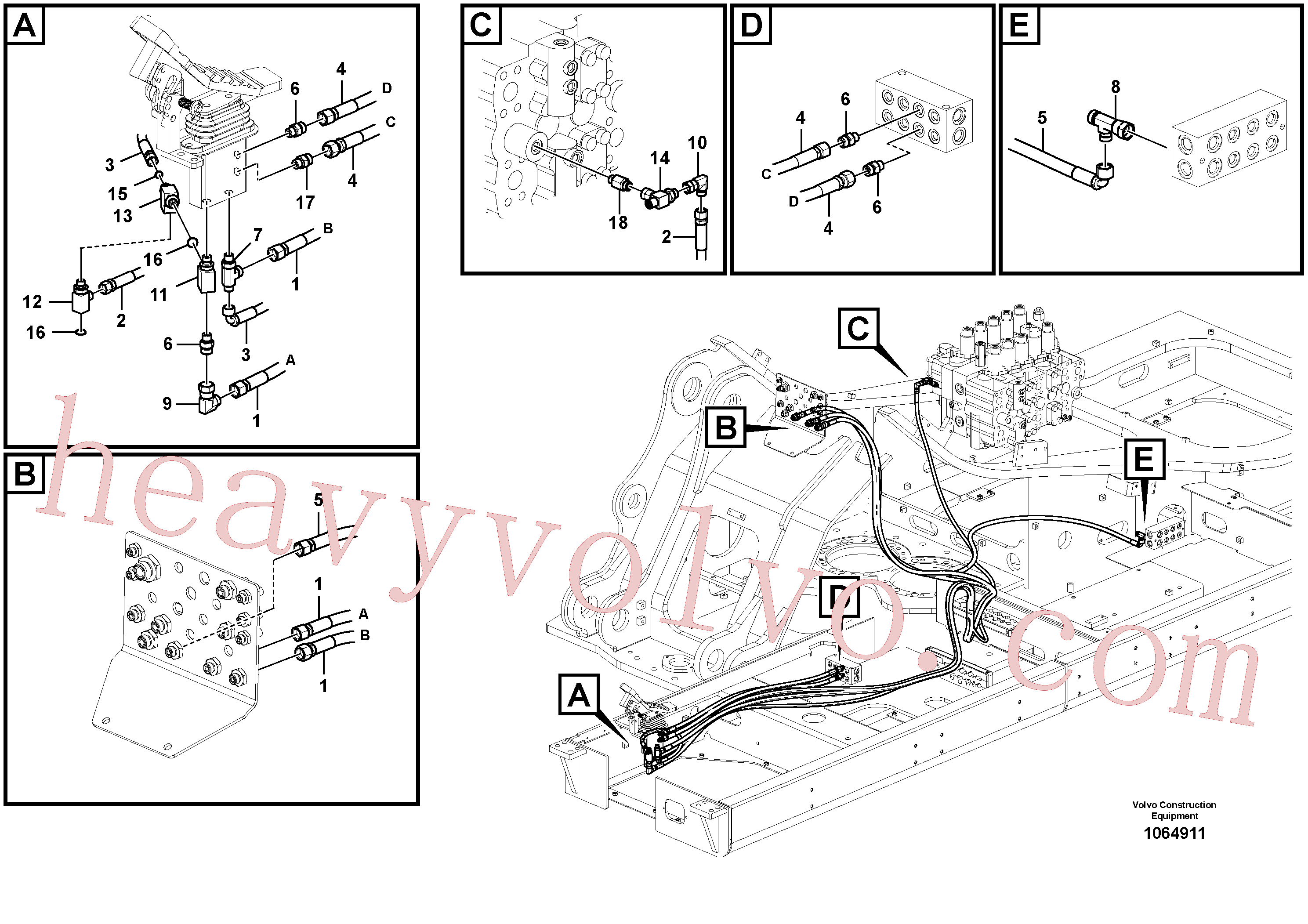 VOE938147 T-nipple for Volvo Excavator spare