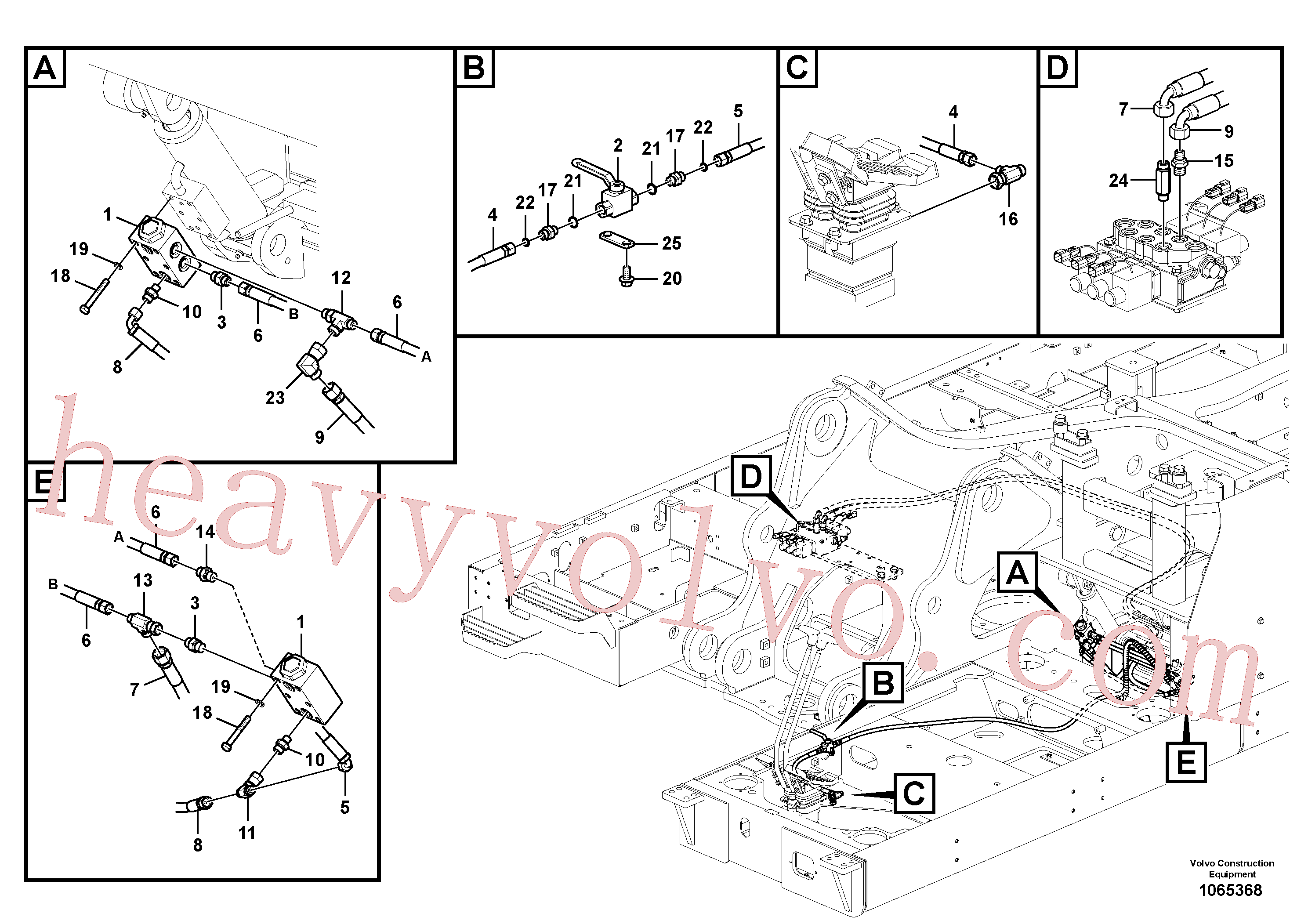 Volvo excavator part VOE937565 Hose assembly for sale