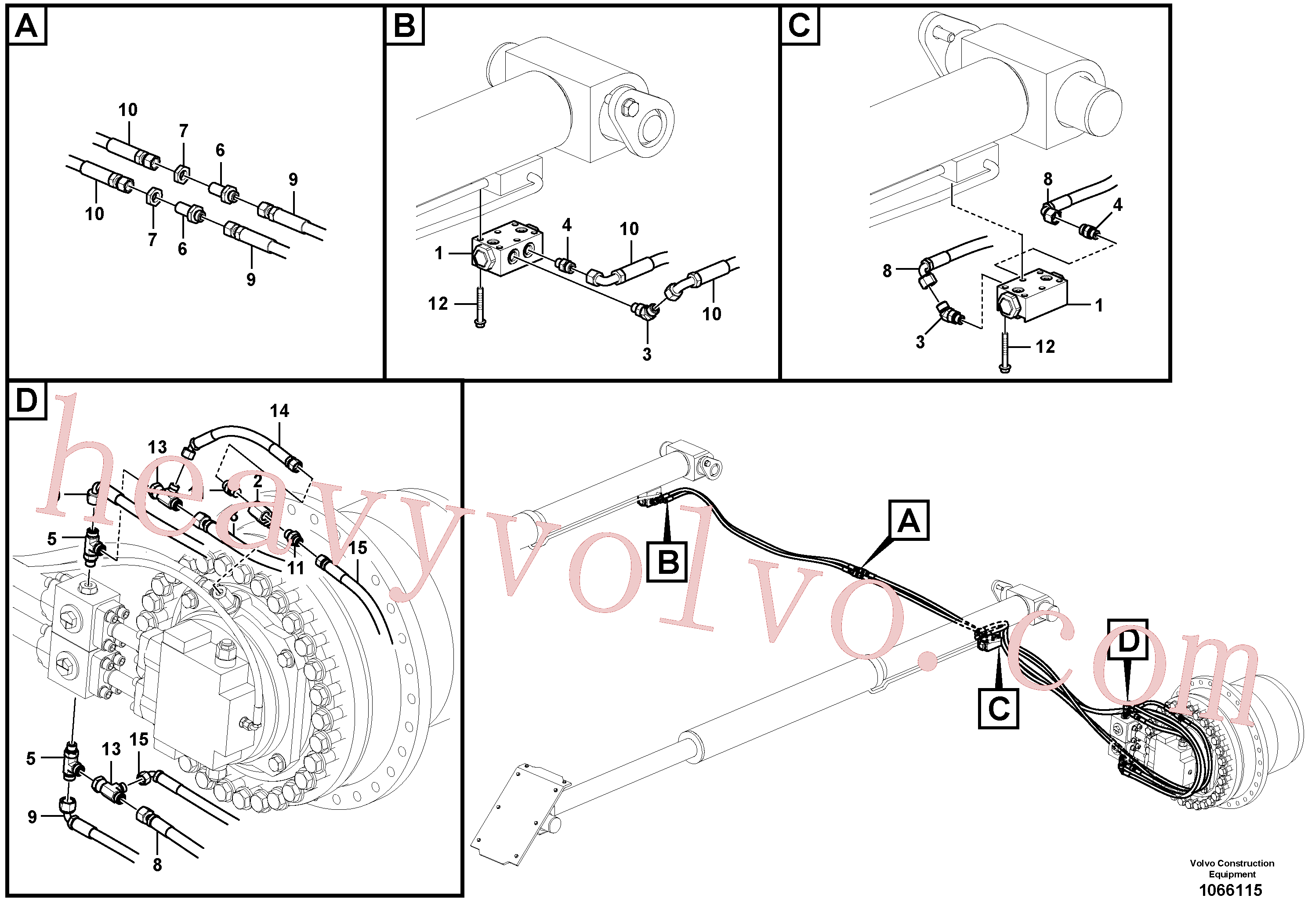 VOE15108816 Hose assembly for Volvo Excavator Parts
