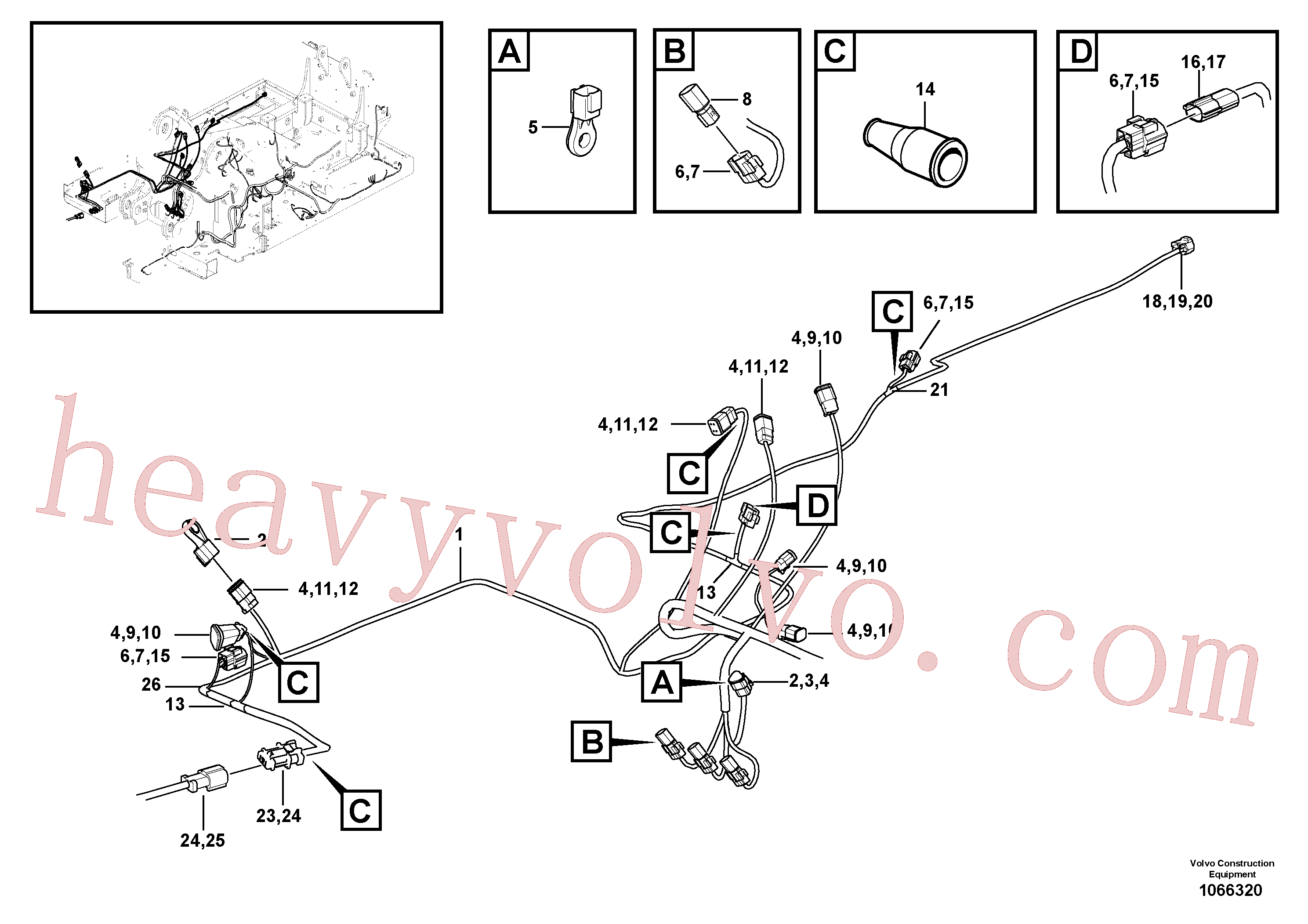 VOE14569605 Cable holder for Volvo Excavator Parts