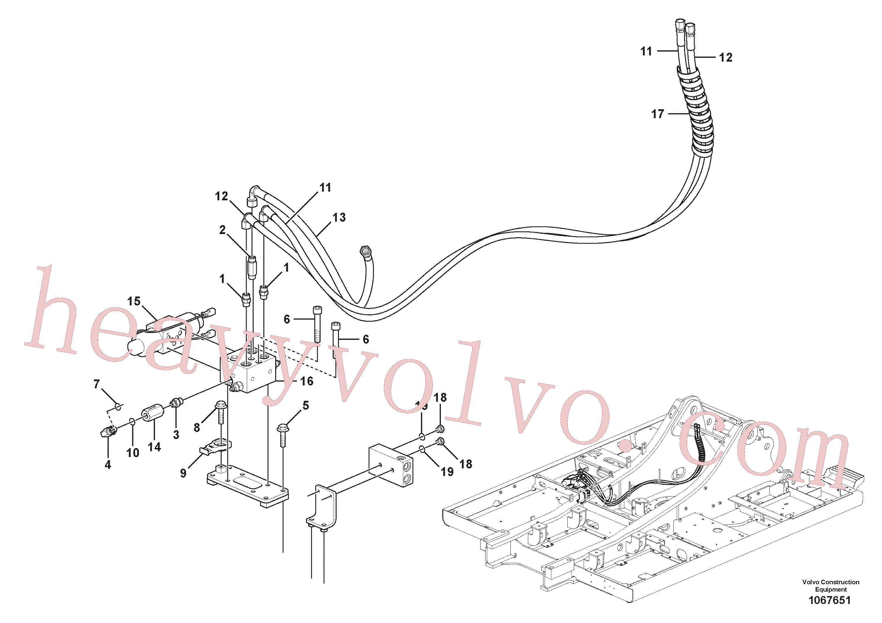 VOE15087262 Hose assembly for Volvo Excavator spare