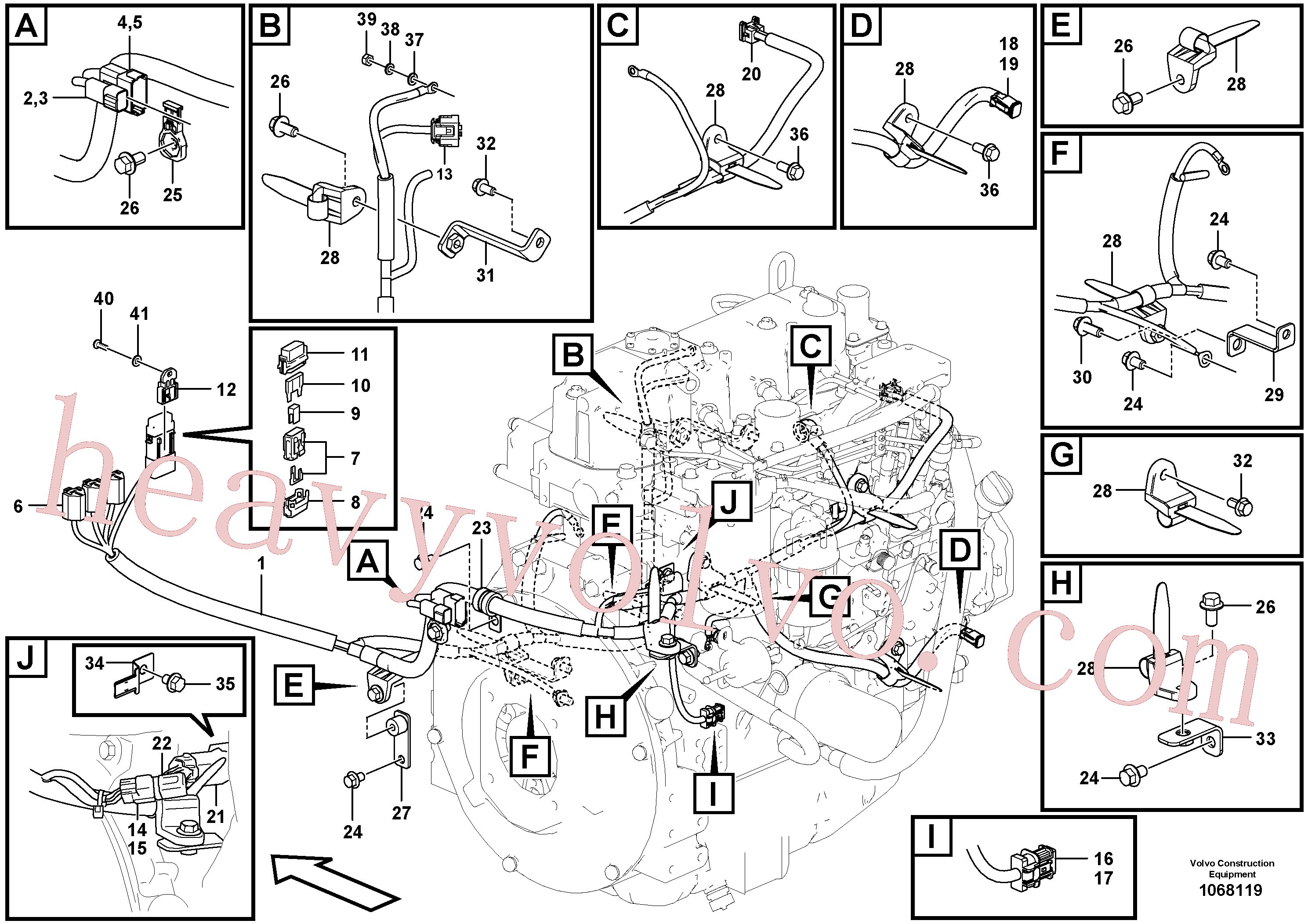 VOE14569605 Cable holder for Volvo Excavator Parts