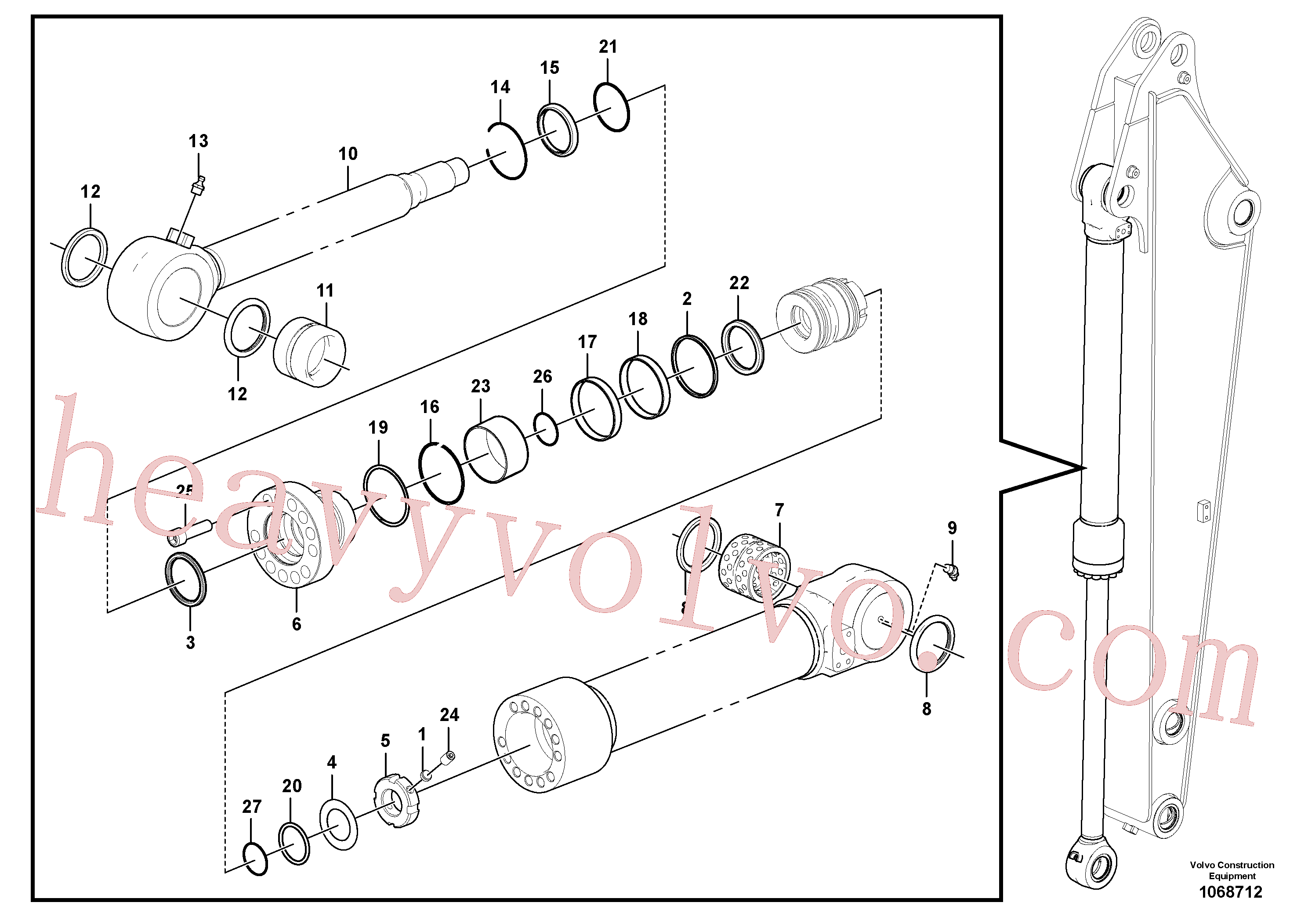 China Made VOE14521348 Nut parts for Volvo Excavator