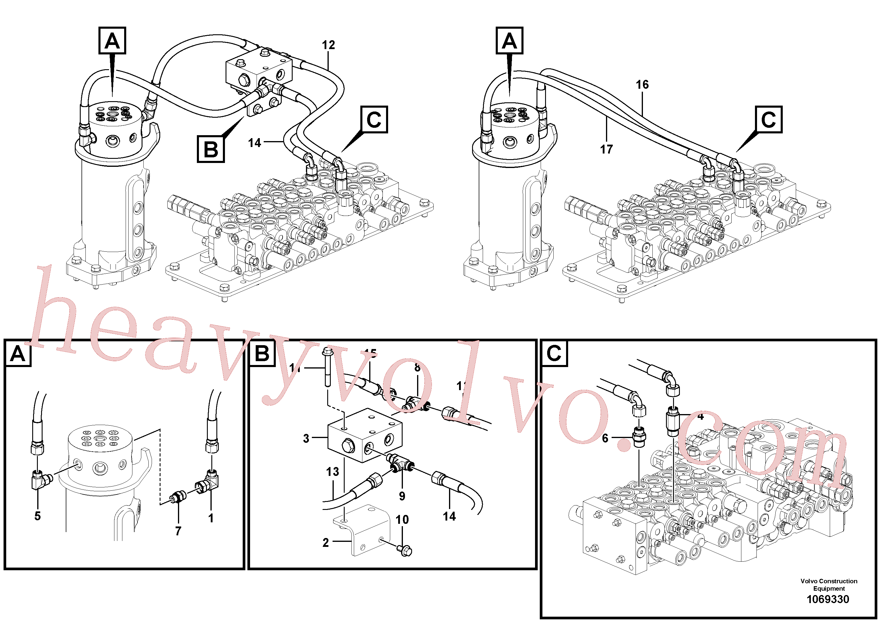 China Made VOE936398 Hose assembly parts for Volvo Excavator