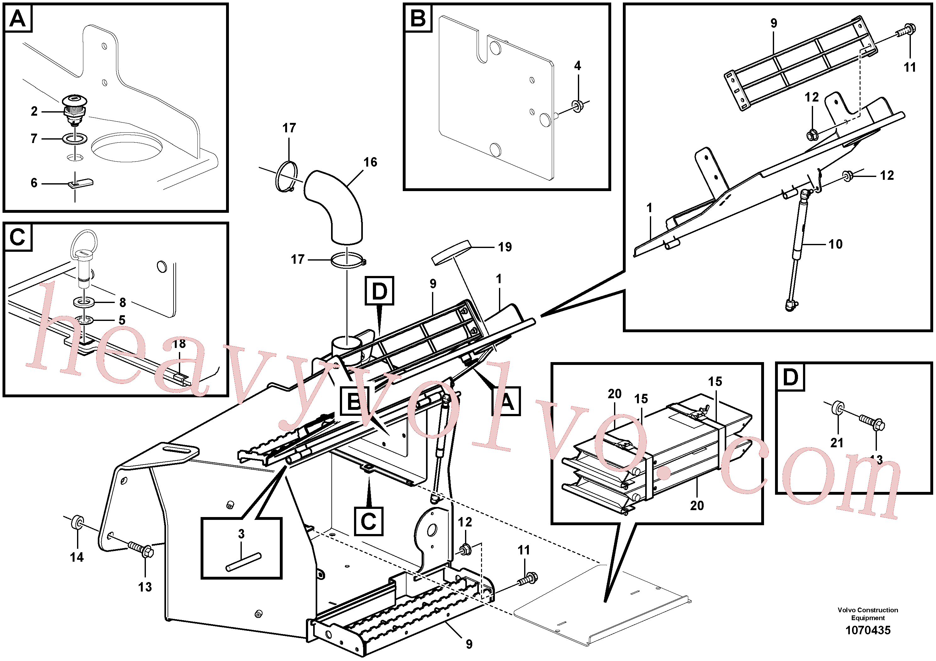 Volvo excavator part VOE11104606 Retaining strap for sale