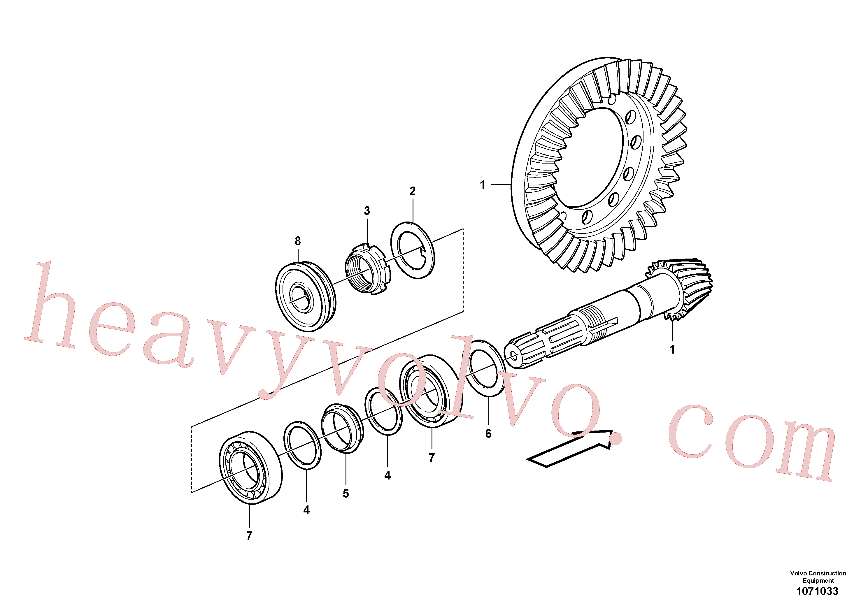 VOE11709299 Bearing for Volvo Excavator Parts