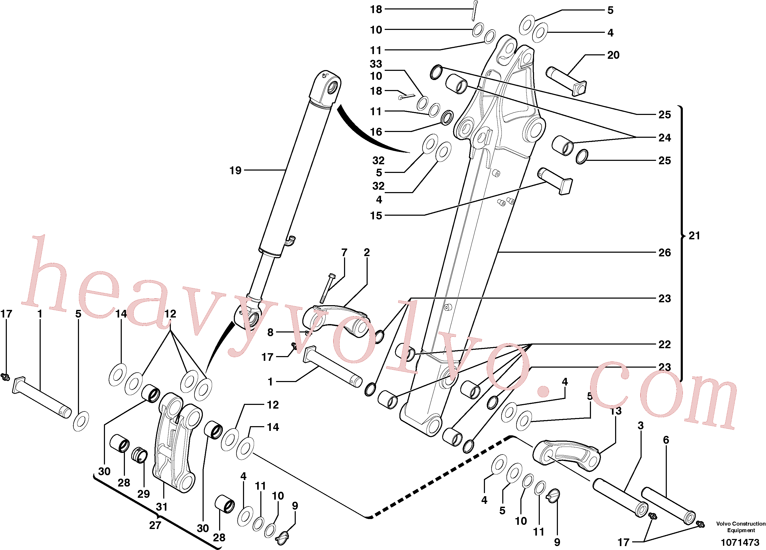 VOE11802238 Pin for Volvo Excavator Parts
