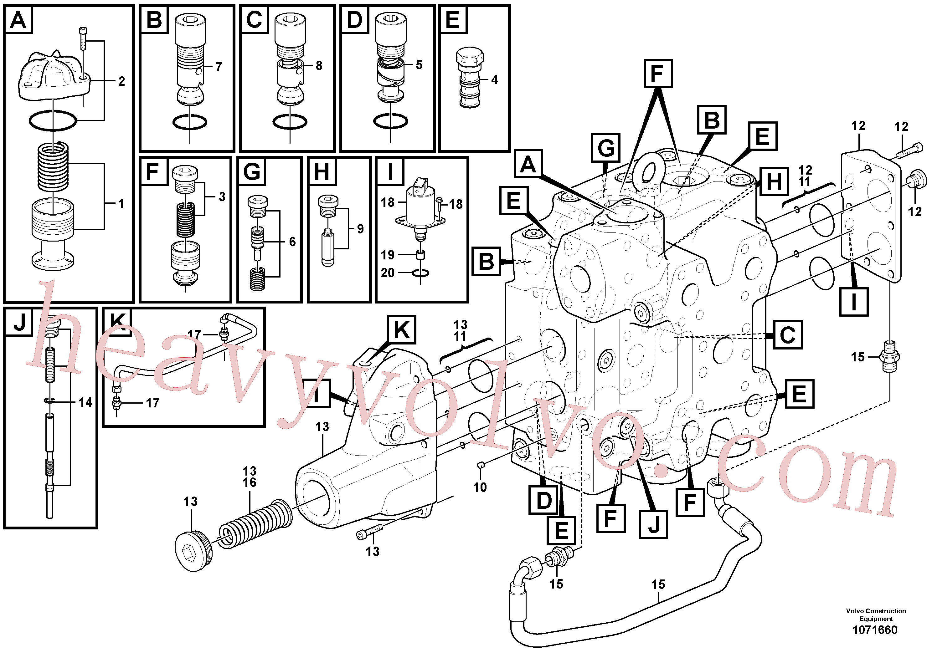 Volvo excavator part VOE15076862 Hydraulic valve for sale