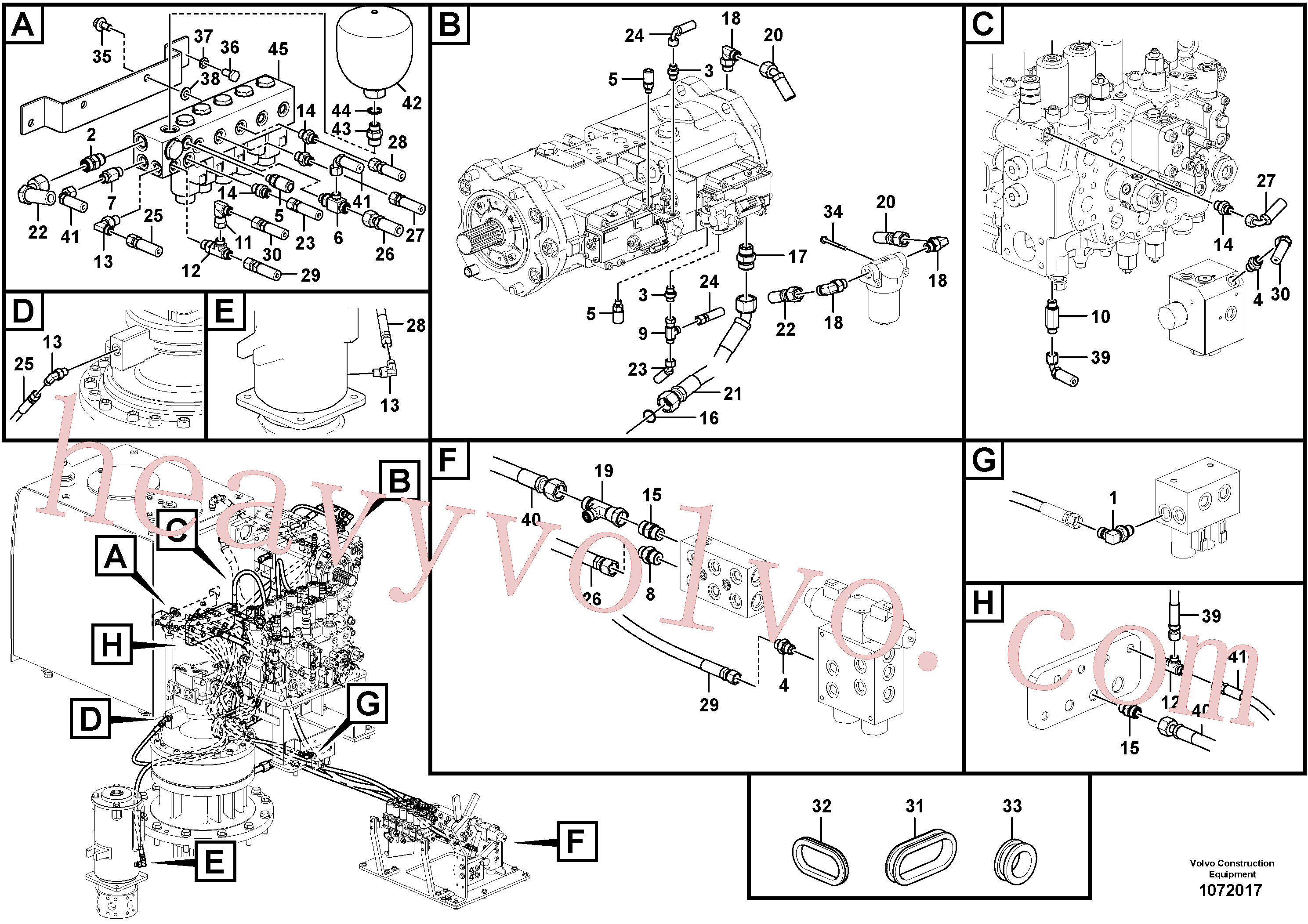Volvo excavator part VOE937327 Pilot for sale
