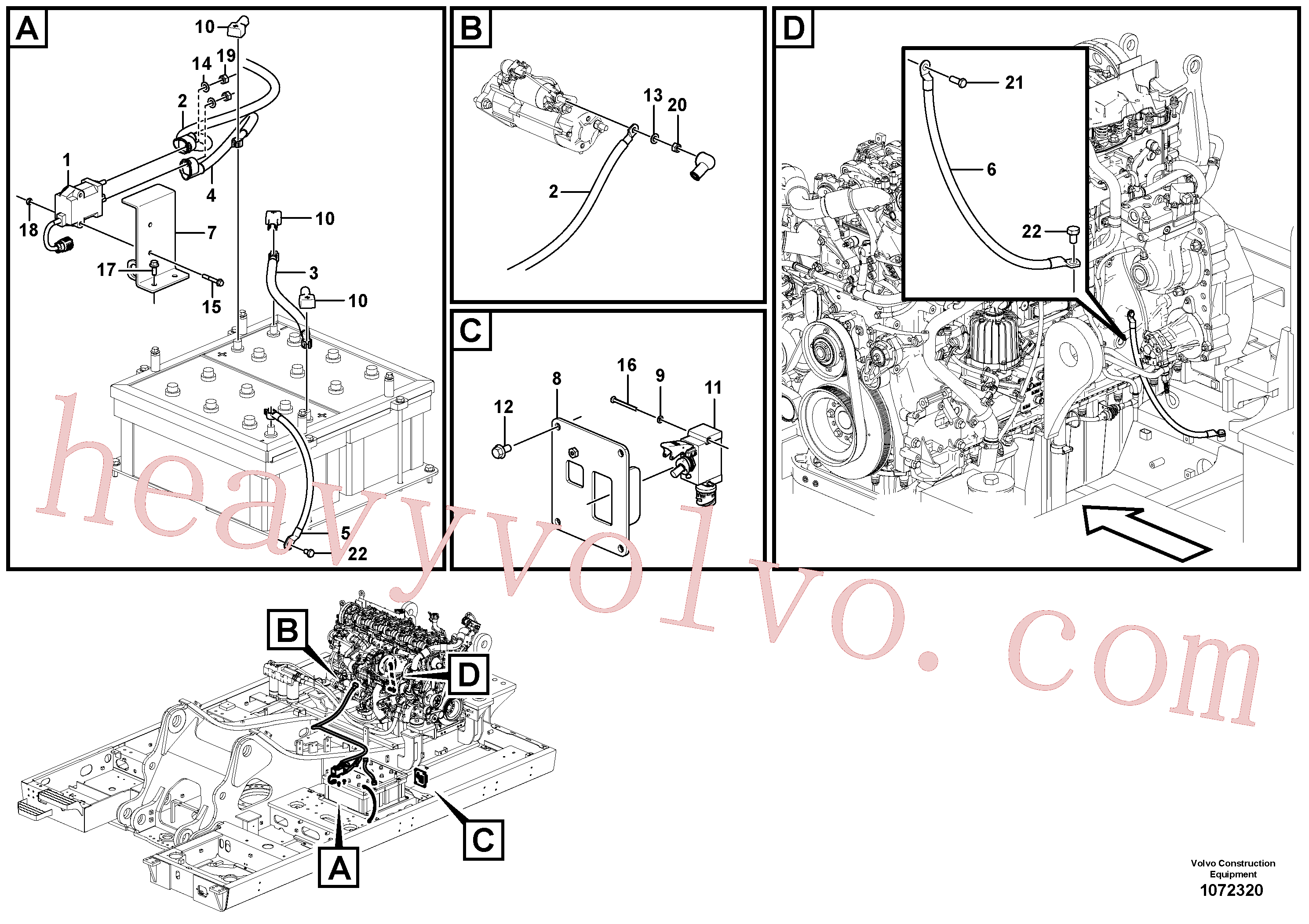 VOE14883909 for Volvo Cables, battery(1072320 assembly)