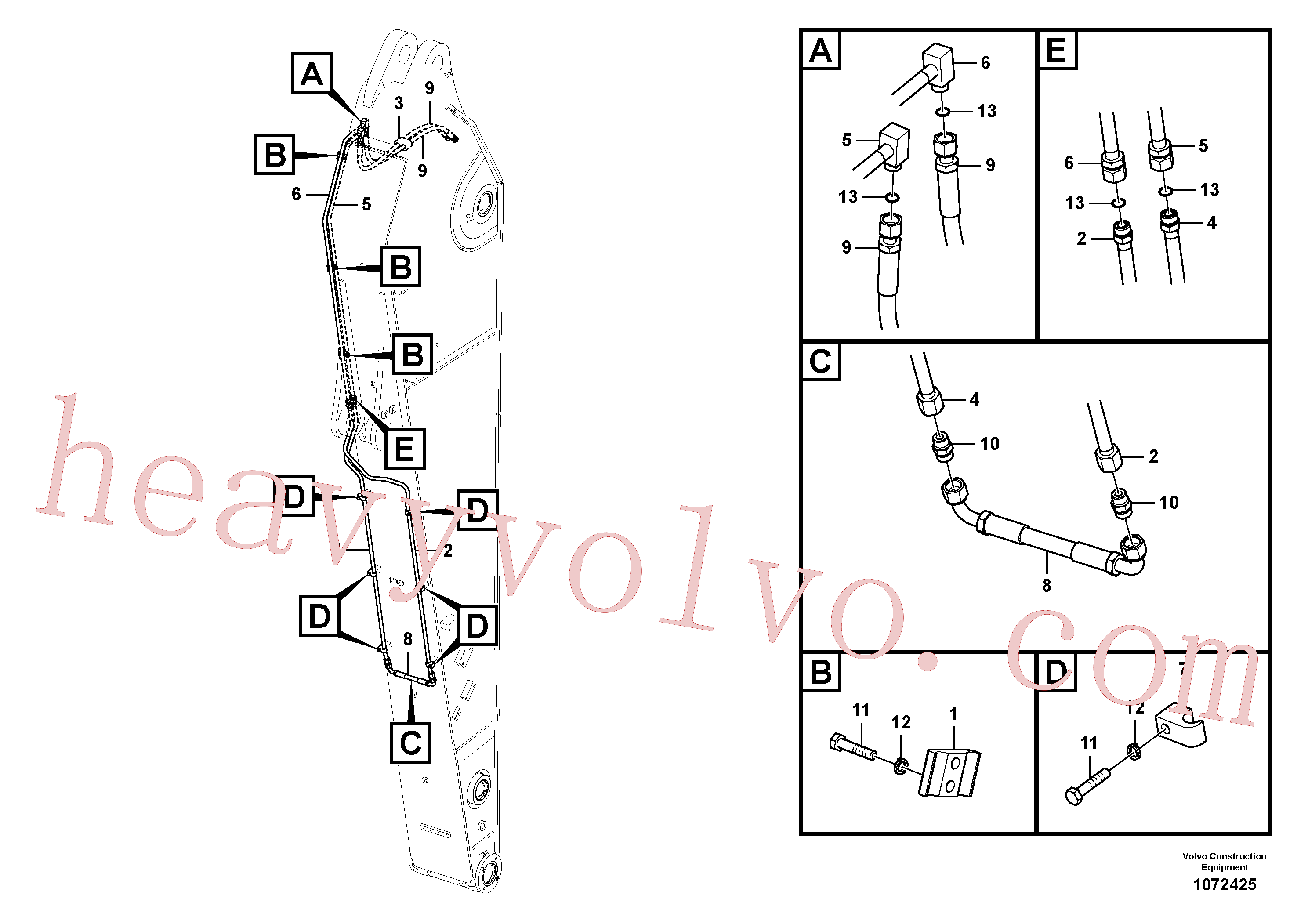 VOE14677237 Pipe for Volvo Excavator Parts