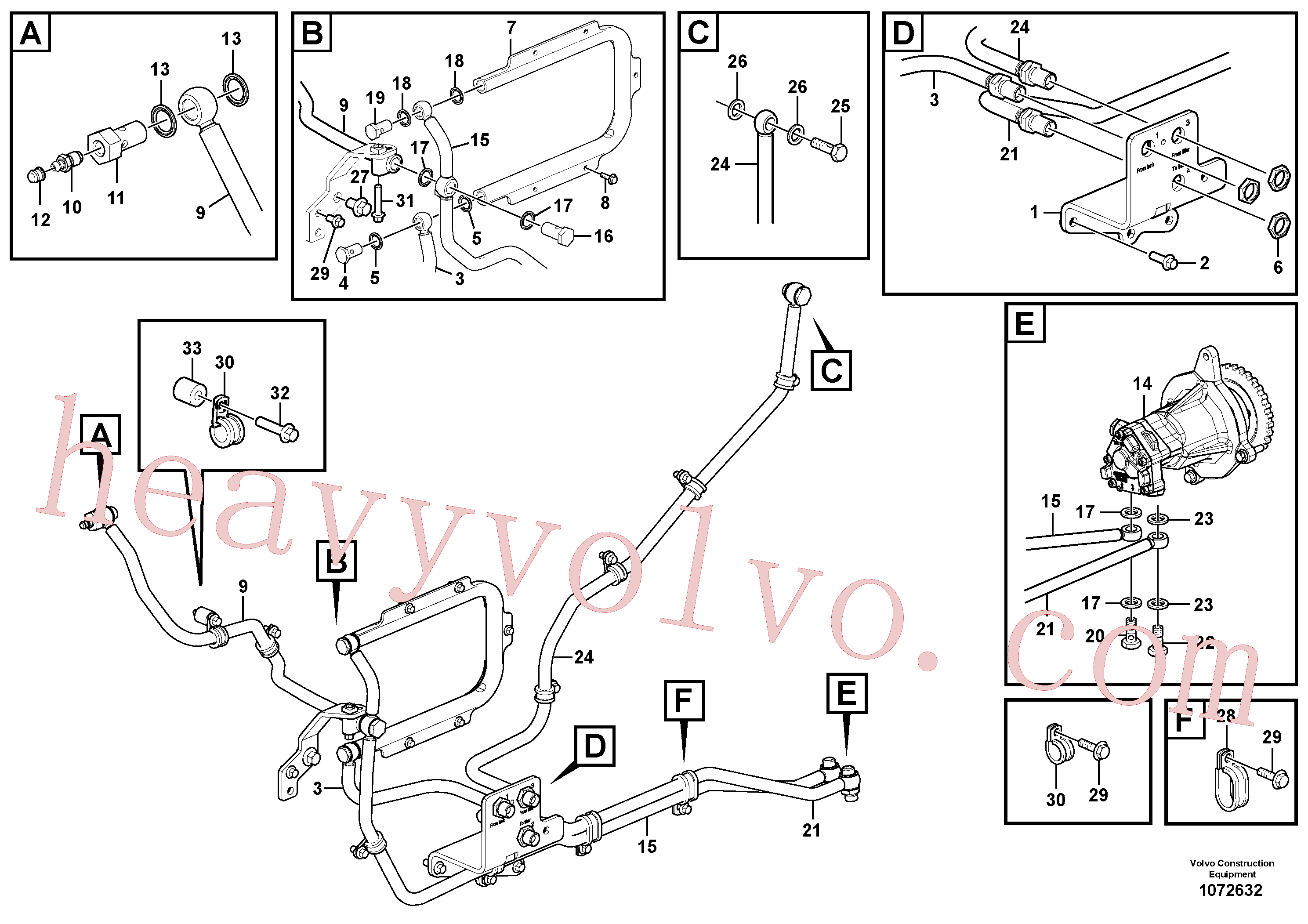 China Made VOE969986 Flange screw parts for Volvo Excavator