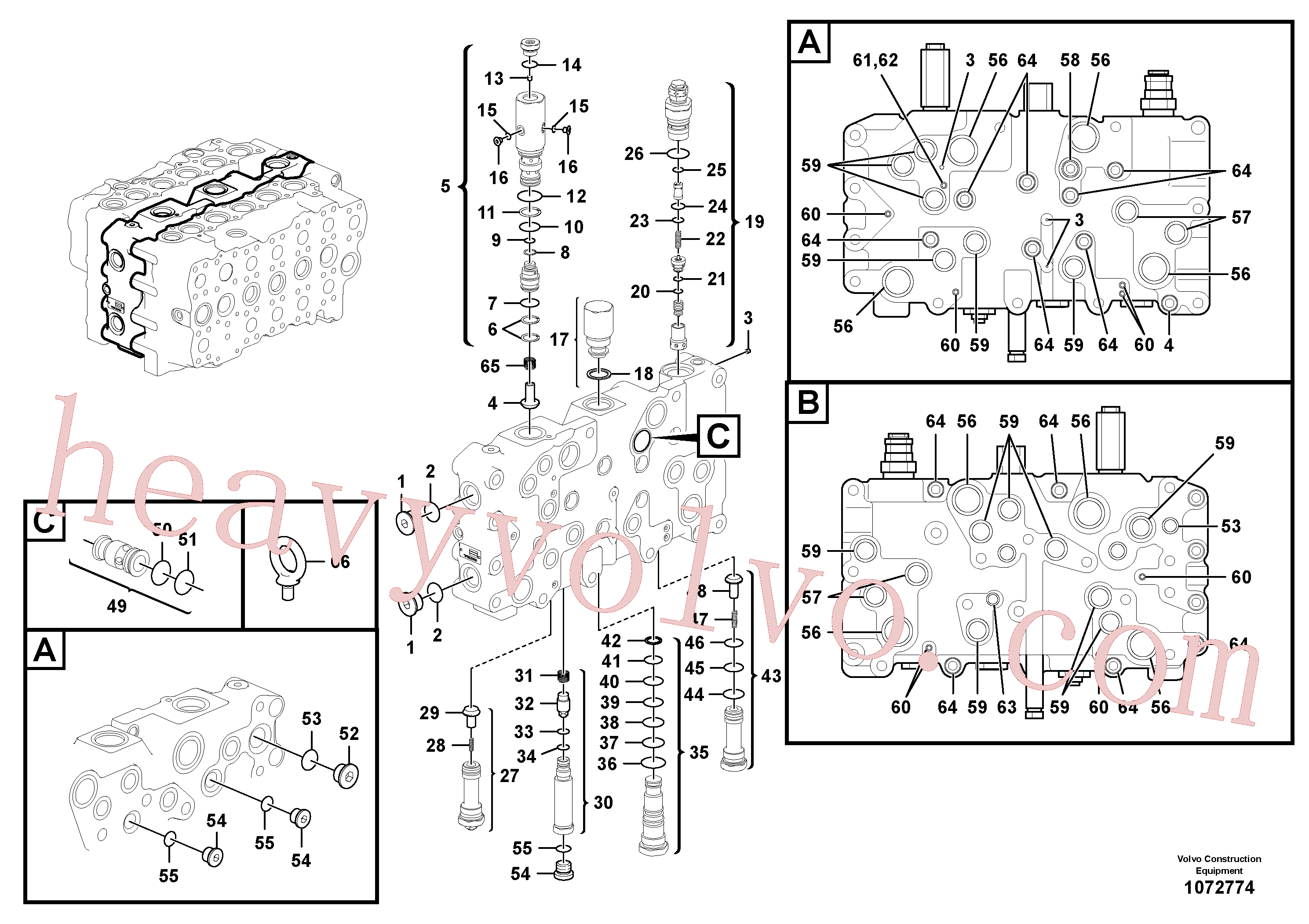 VOE14597216 Non-return valve for Volvo Excavator Parts