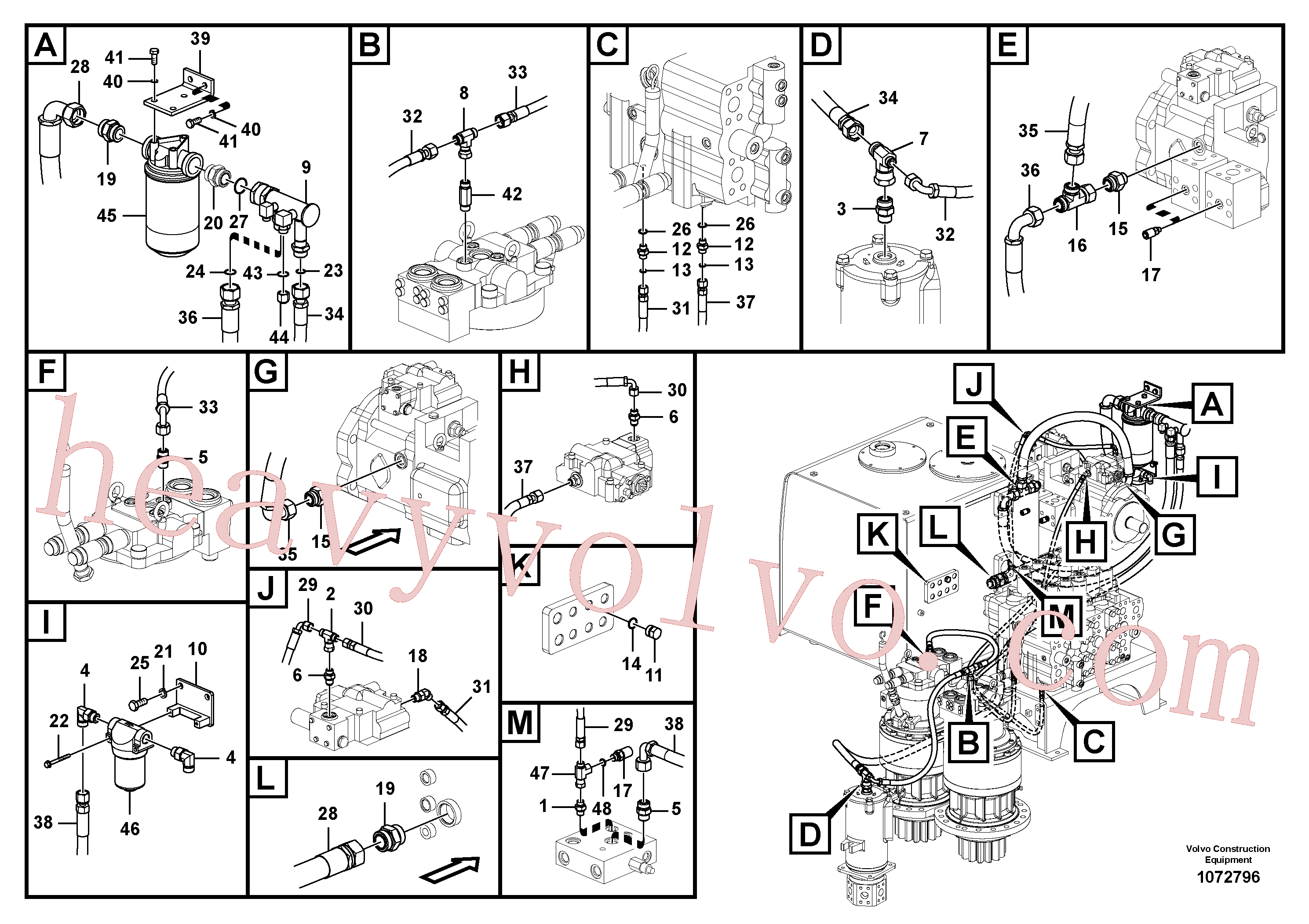 VOE937364 Hose assembly for Volvo Excavator Parts