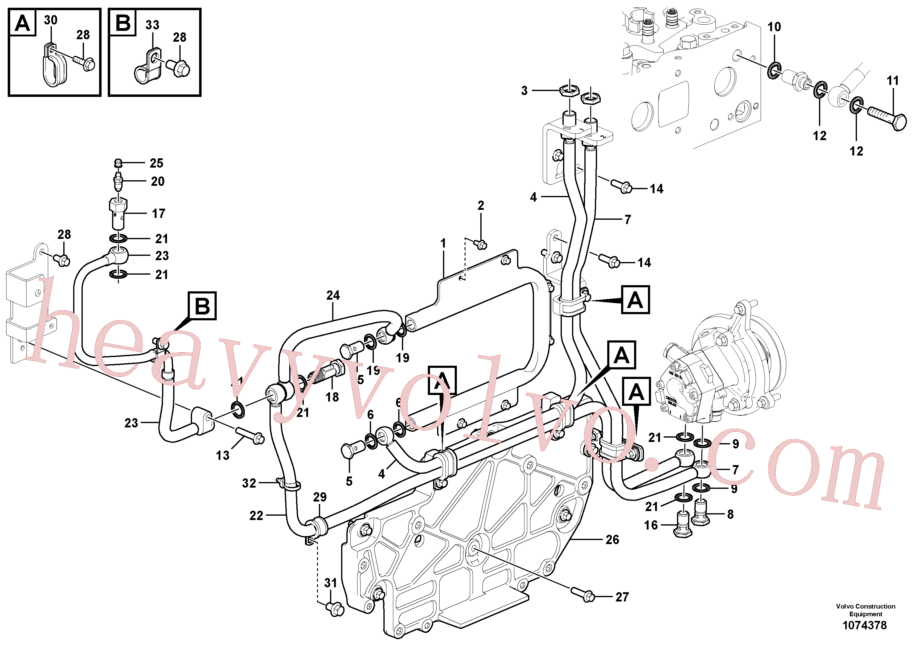 China Made VOE942810 Clamp parts for Volvo Excavator