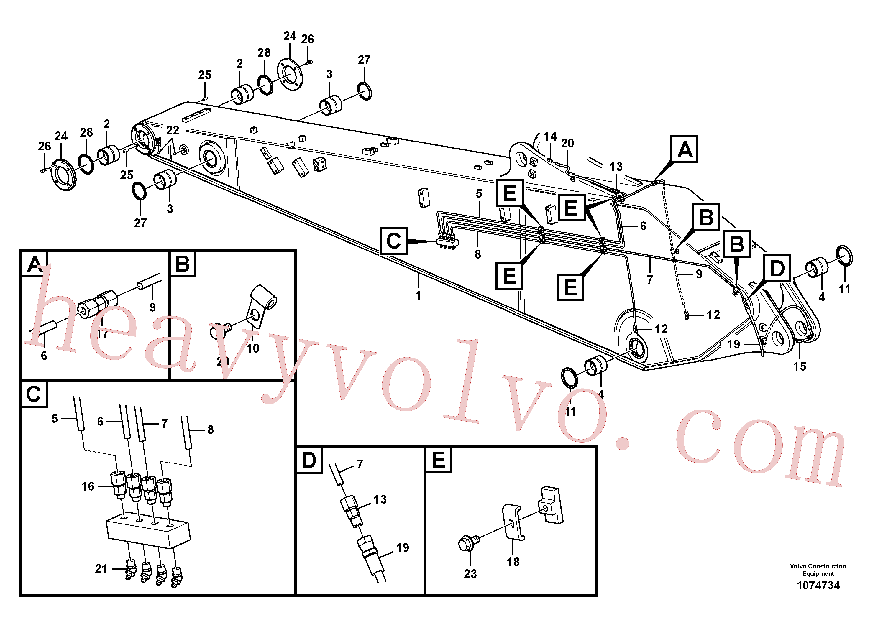 Volvo excavator part VOE14632581 Pipe for sale