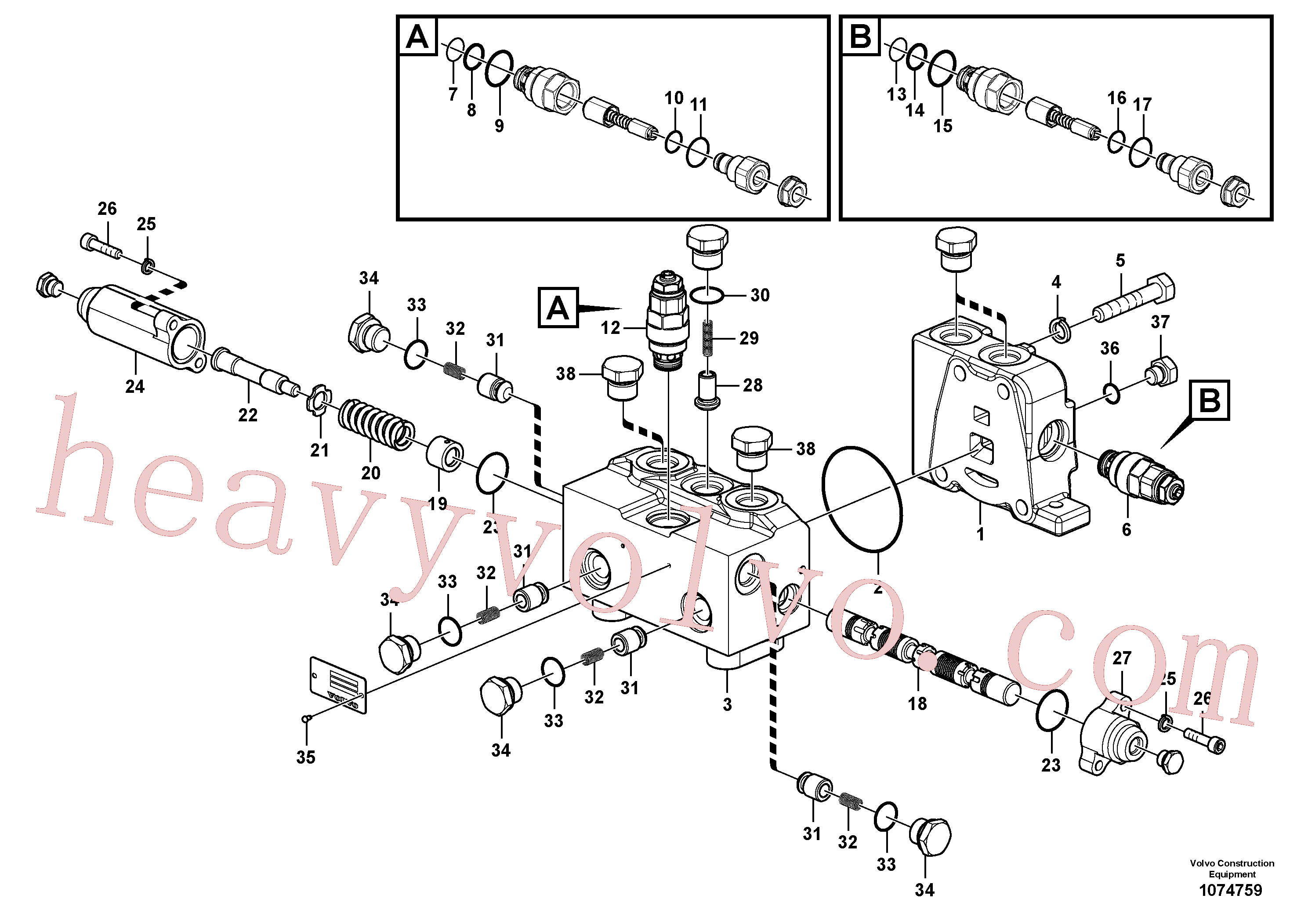 VOE14617938 Relief valve for Volvo Excavator Parts