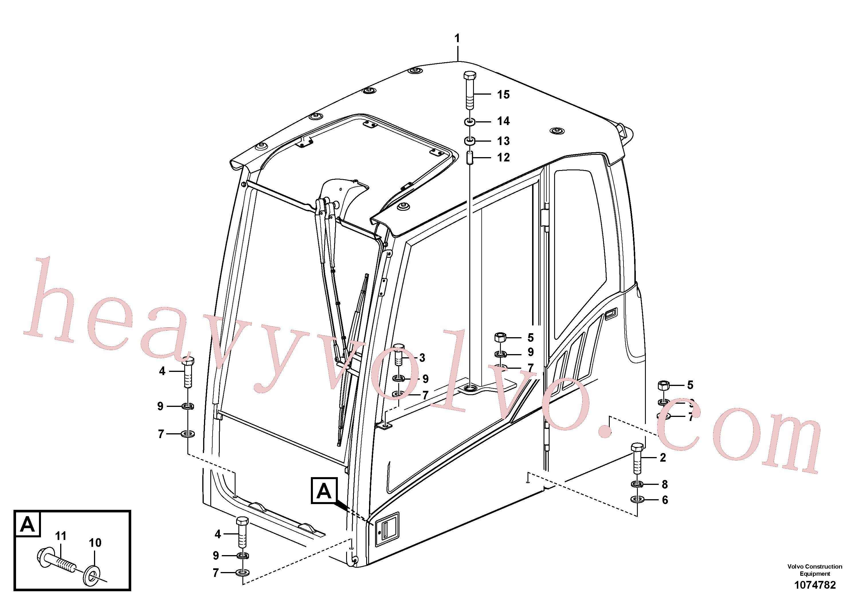 China Made VOE983375 Hexagon screw parts for Volvo Excavator