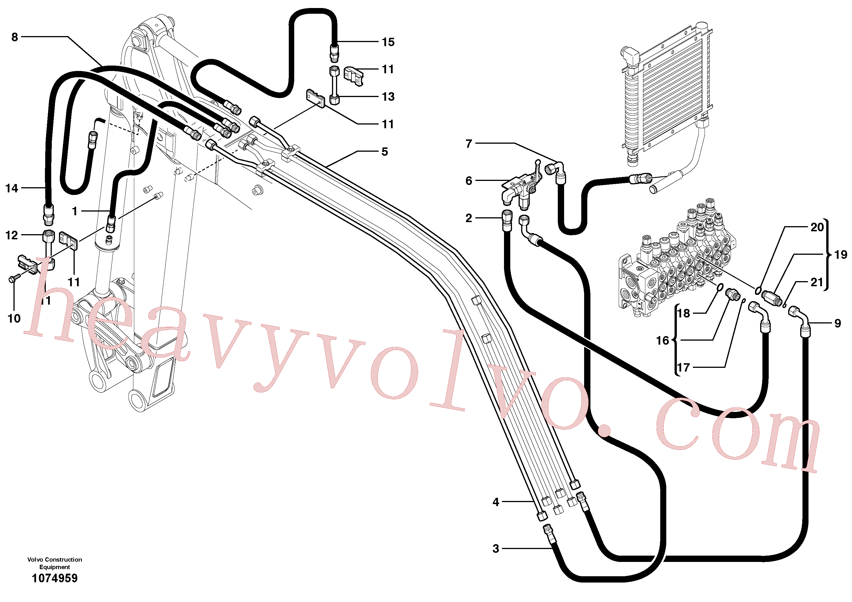 Volvo excavator part VOE936835 Hose assembly for sale