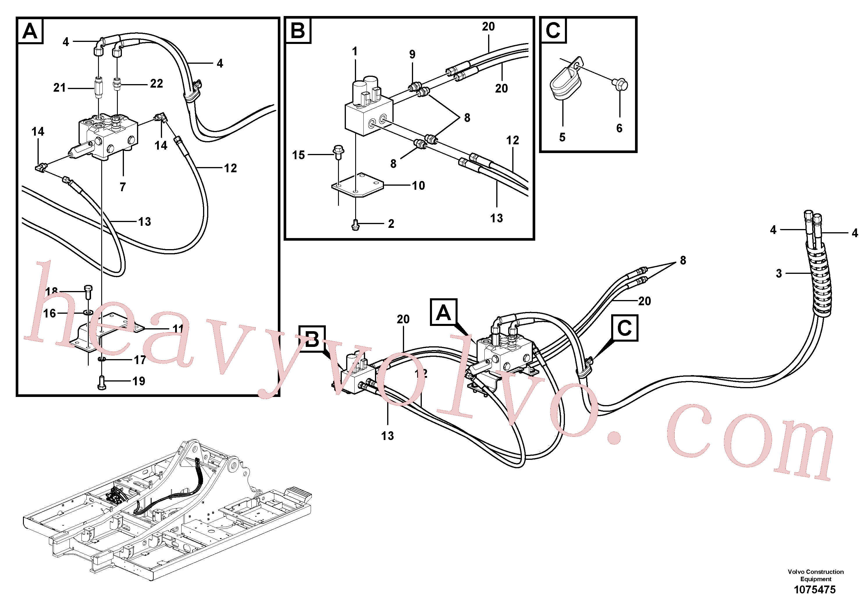 China Made VOE936958 Hose assembly parts for Volvo Excavator