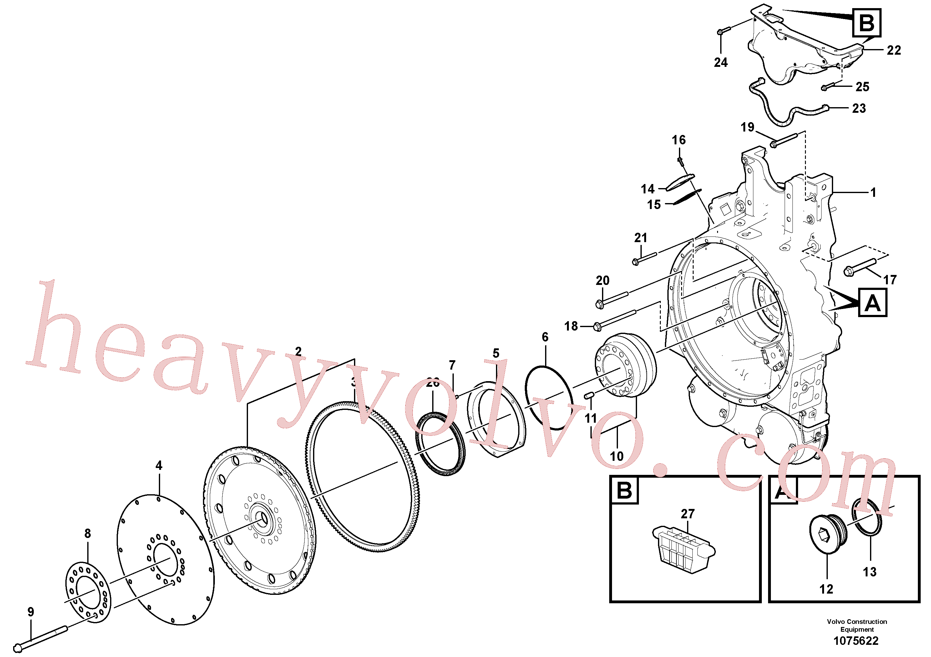 China Made VOE969986 Flange screw parts for Volvo Excavator