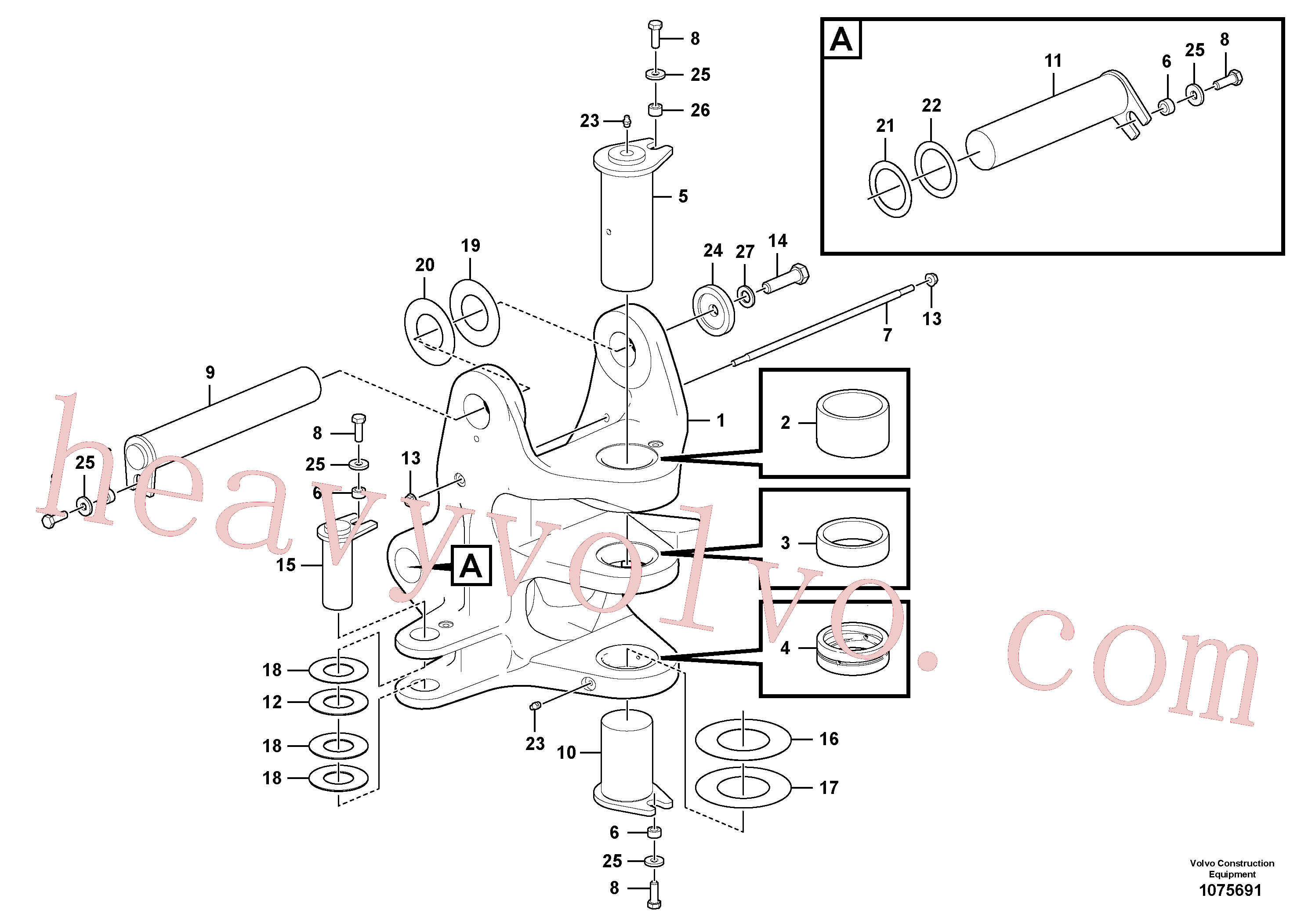 VOE11807471 Bushing for Volvo Excavator Parts