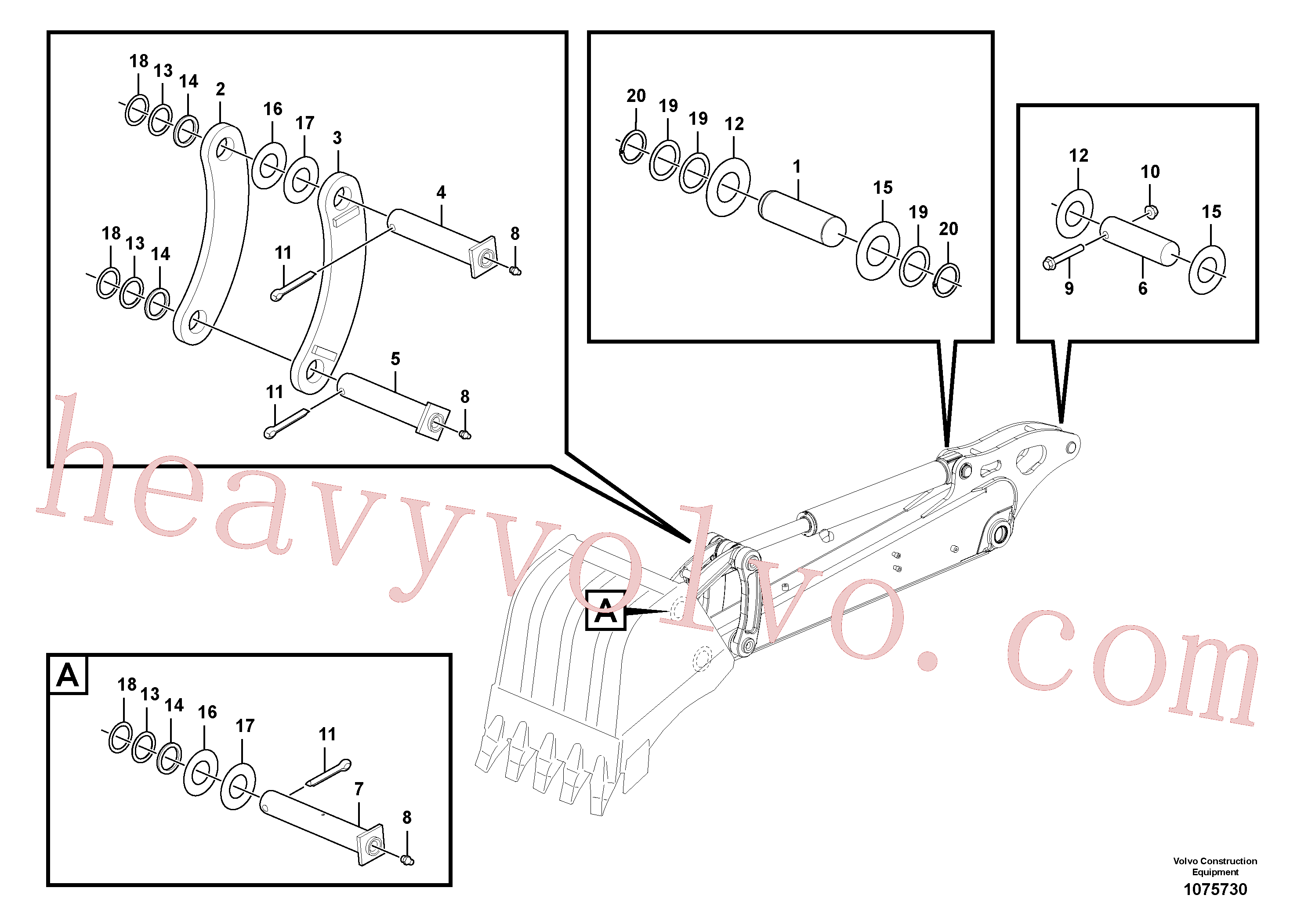 Volvo excavator part VOE11808057 Pin for sale