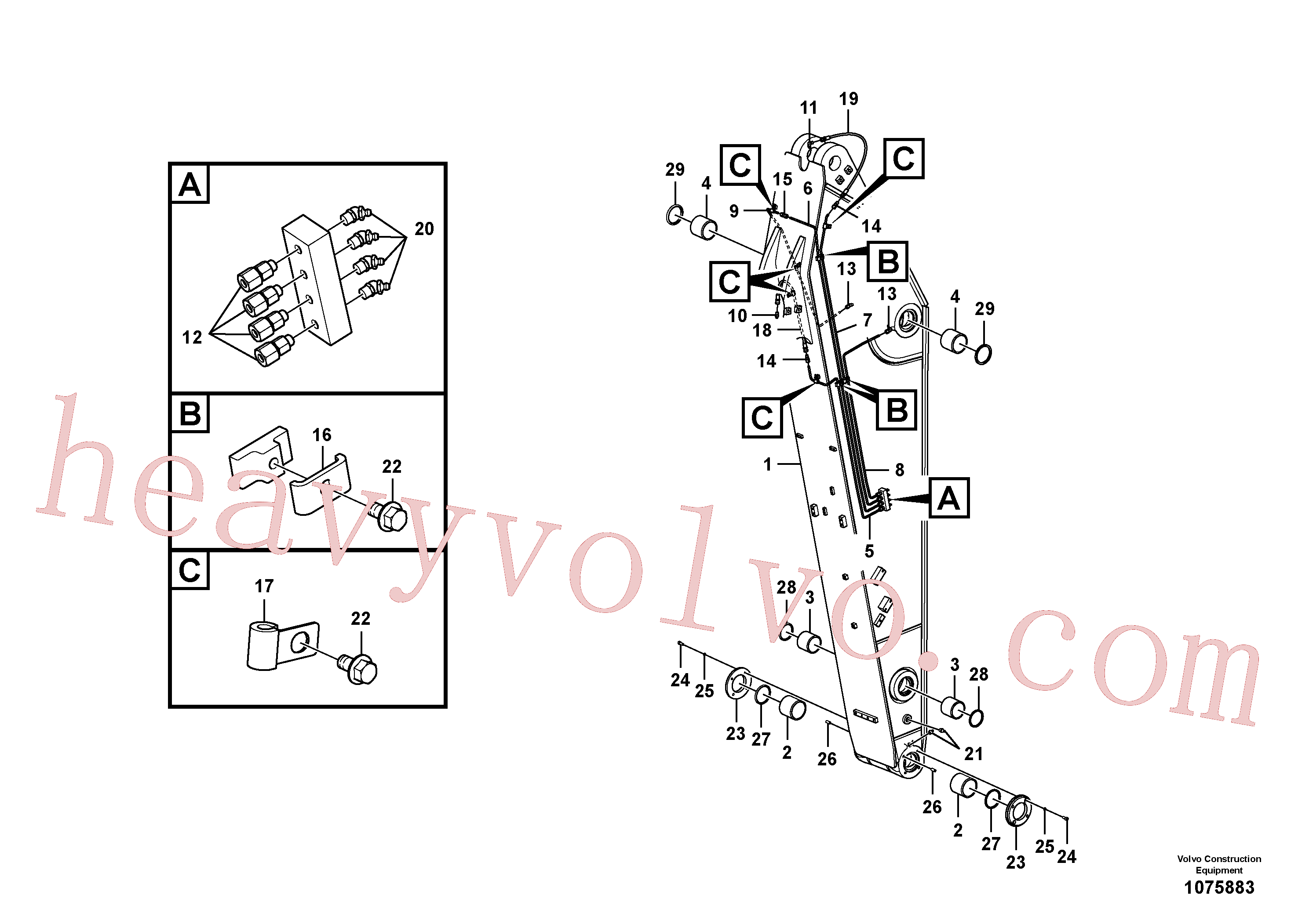 Volvo excavator part VOE14550556 Pipe for sale