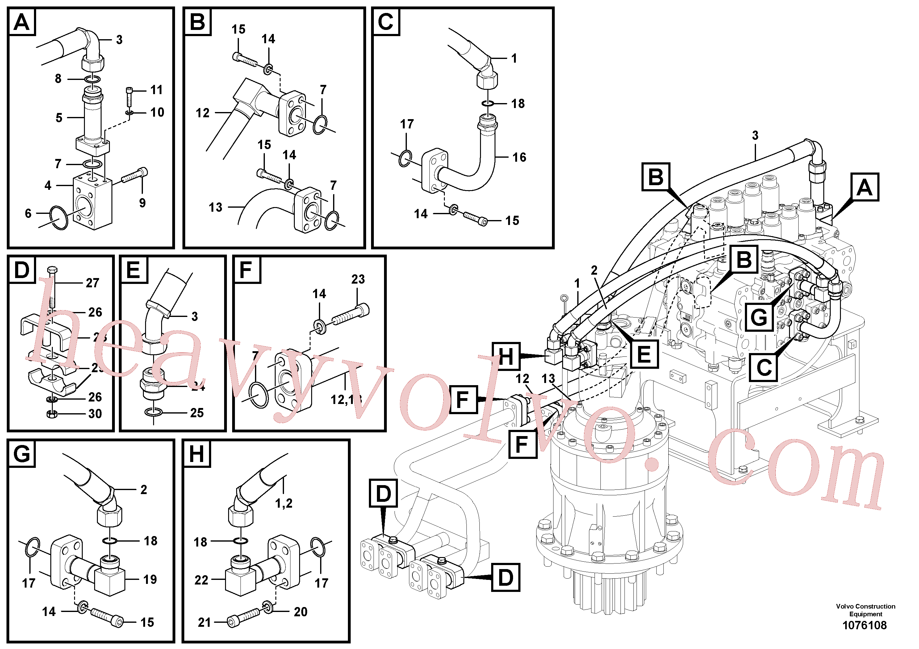 Volvo excavator part VOE14717632 Clamp for sale