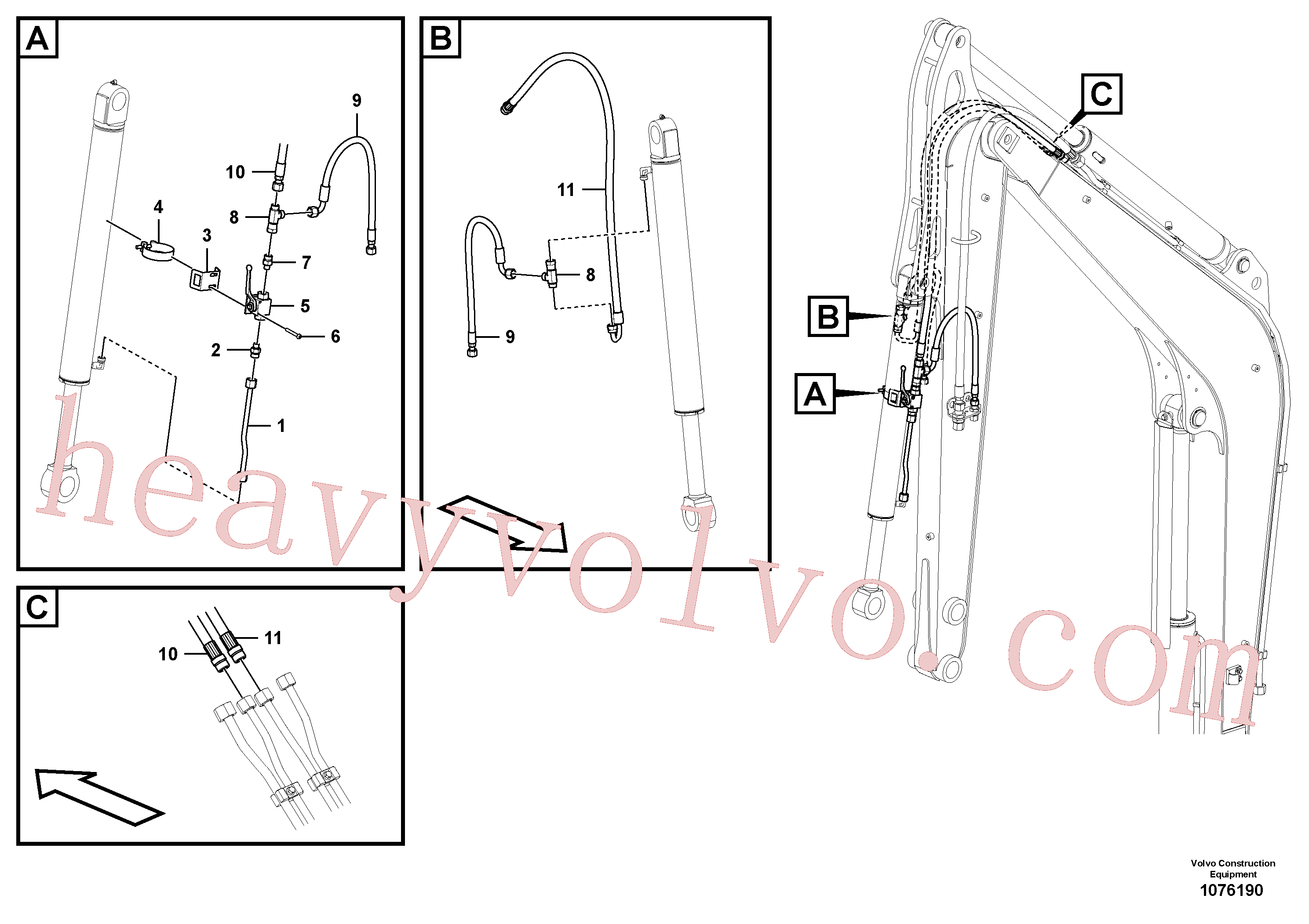 VOE11804502 Hose clamp for Volvo Excavator spare