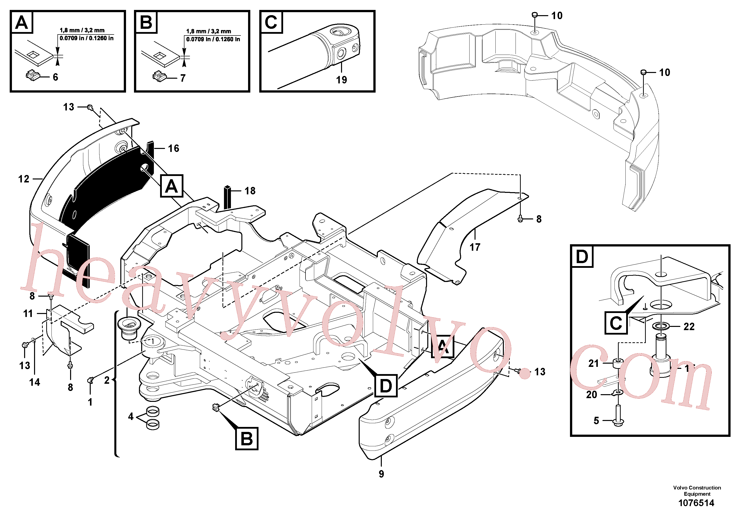 Volvo VOE11800608 Hydraulic cylinder aftermarket part for sale