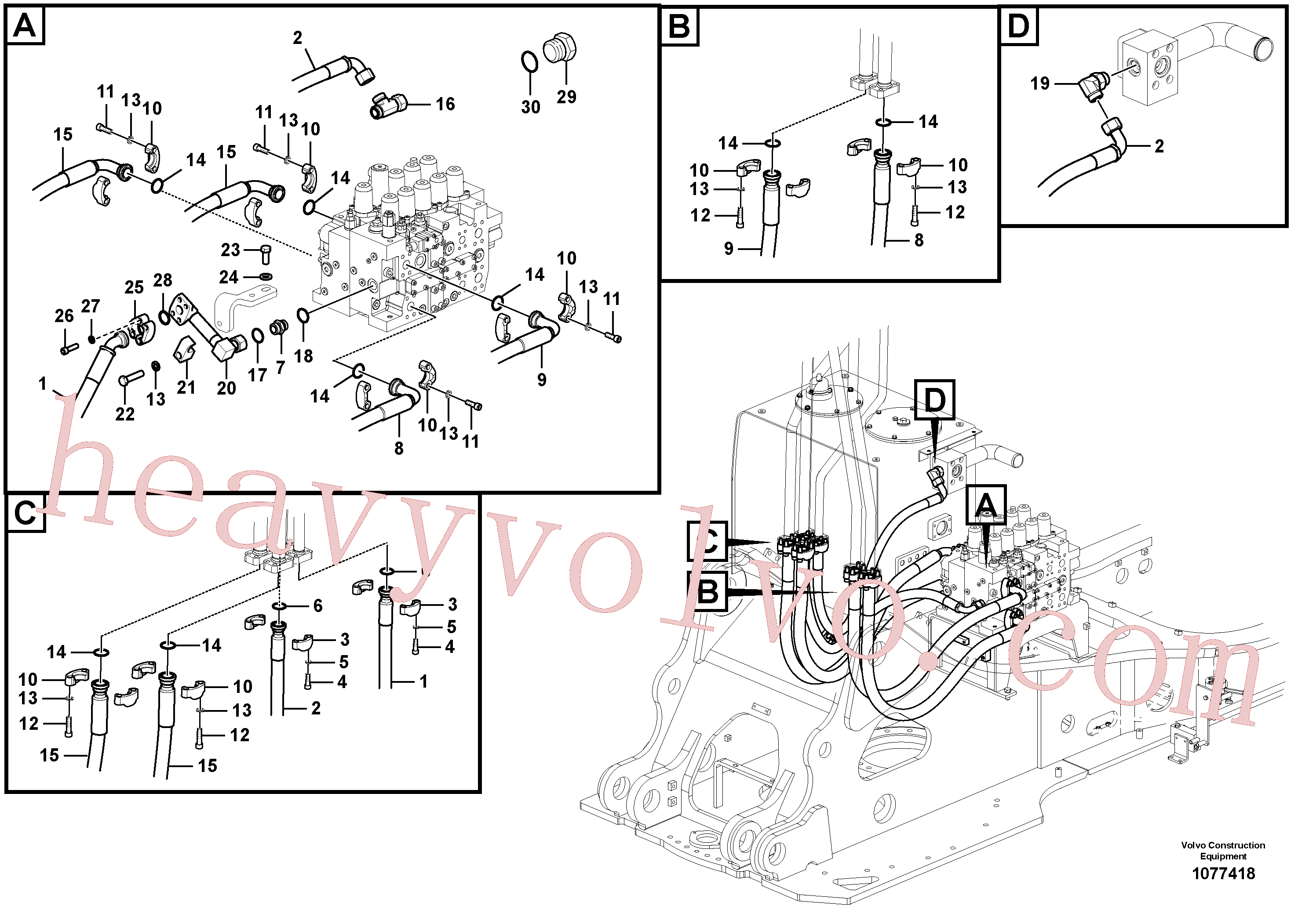 VOE14596920 Hose for Volvo Excavator Parts