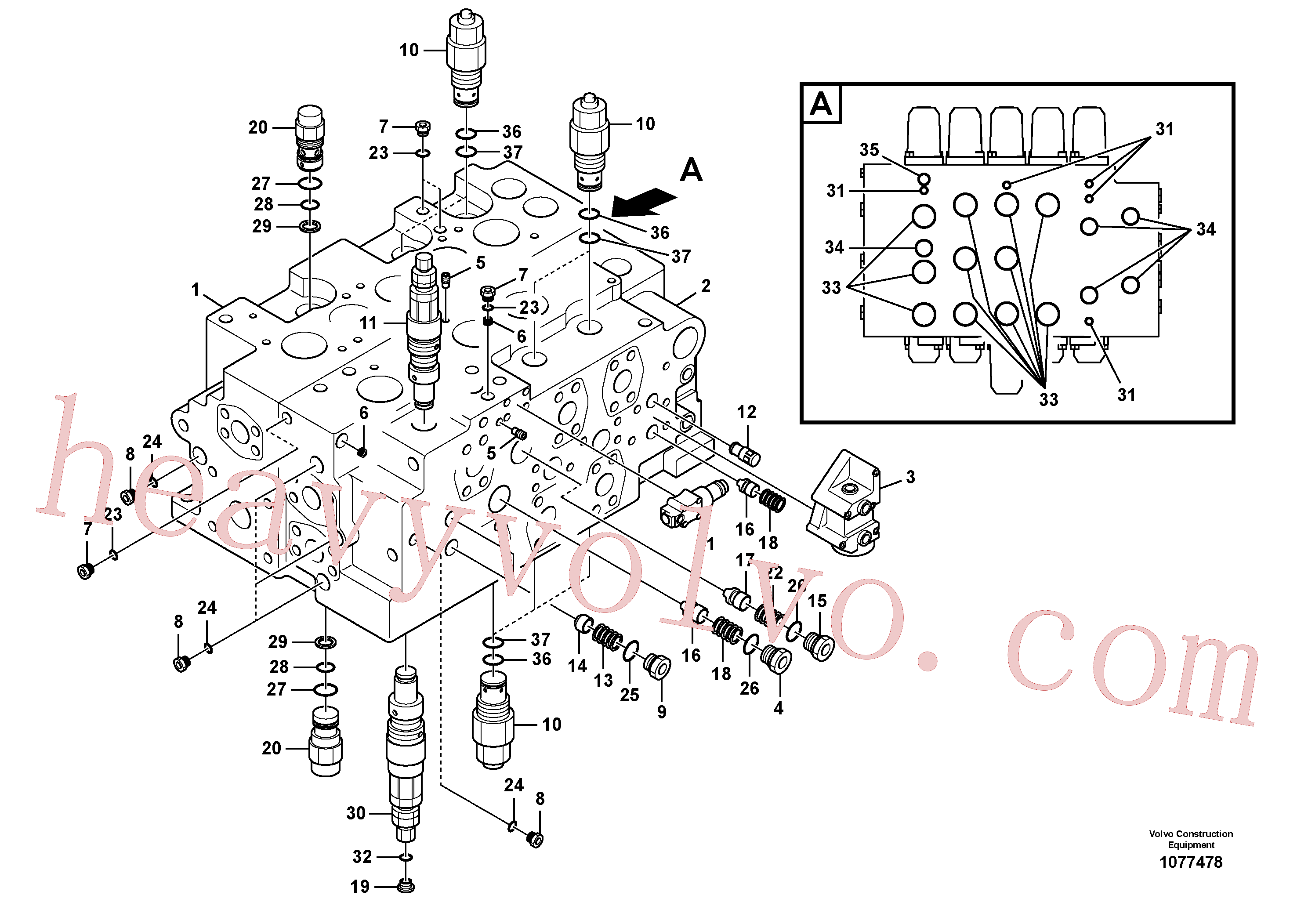 VOE14552975 Valve for Volvo Excavator spare