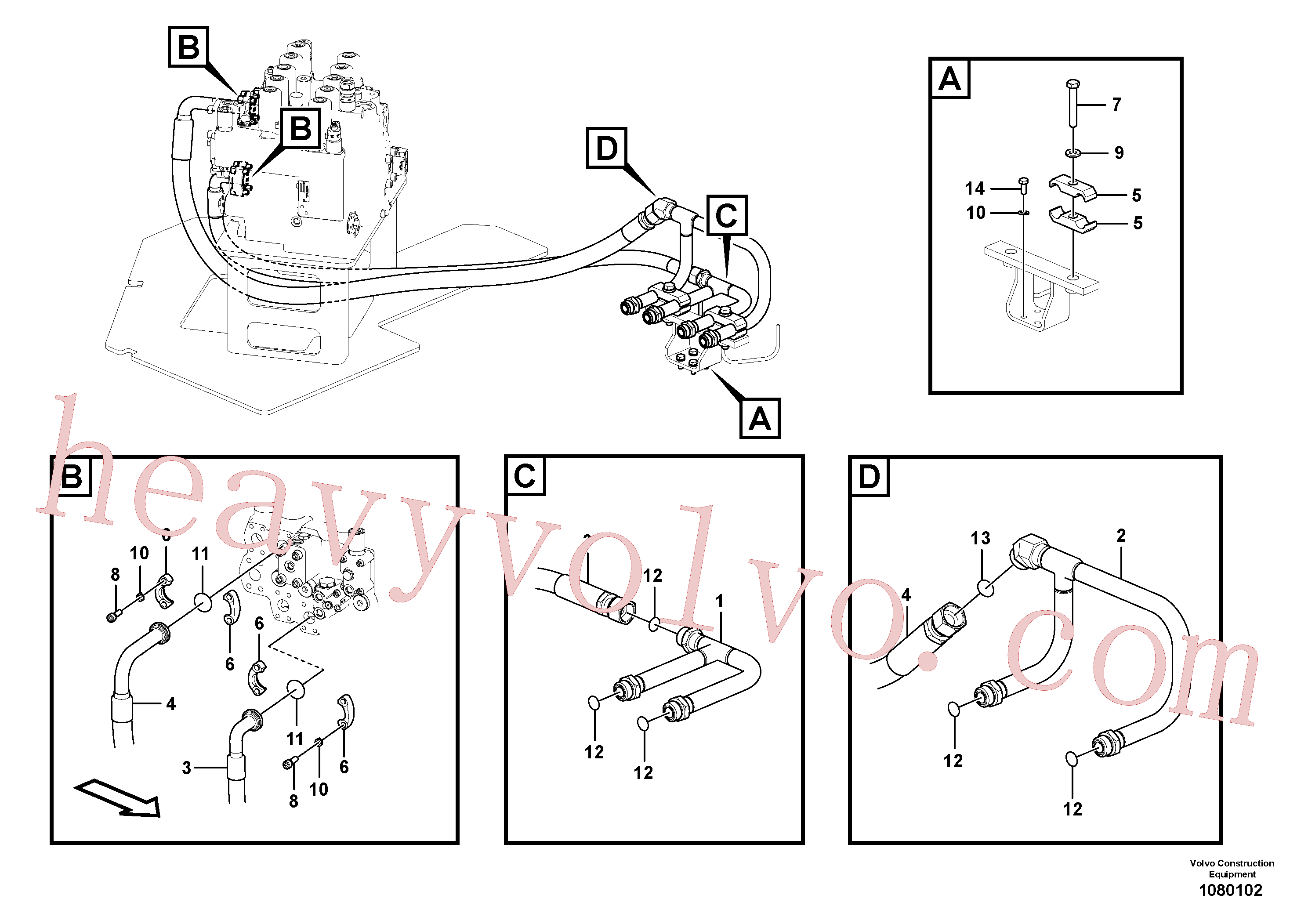 China Made VOE14881208 Clamp parts for Volvo Excavator