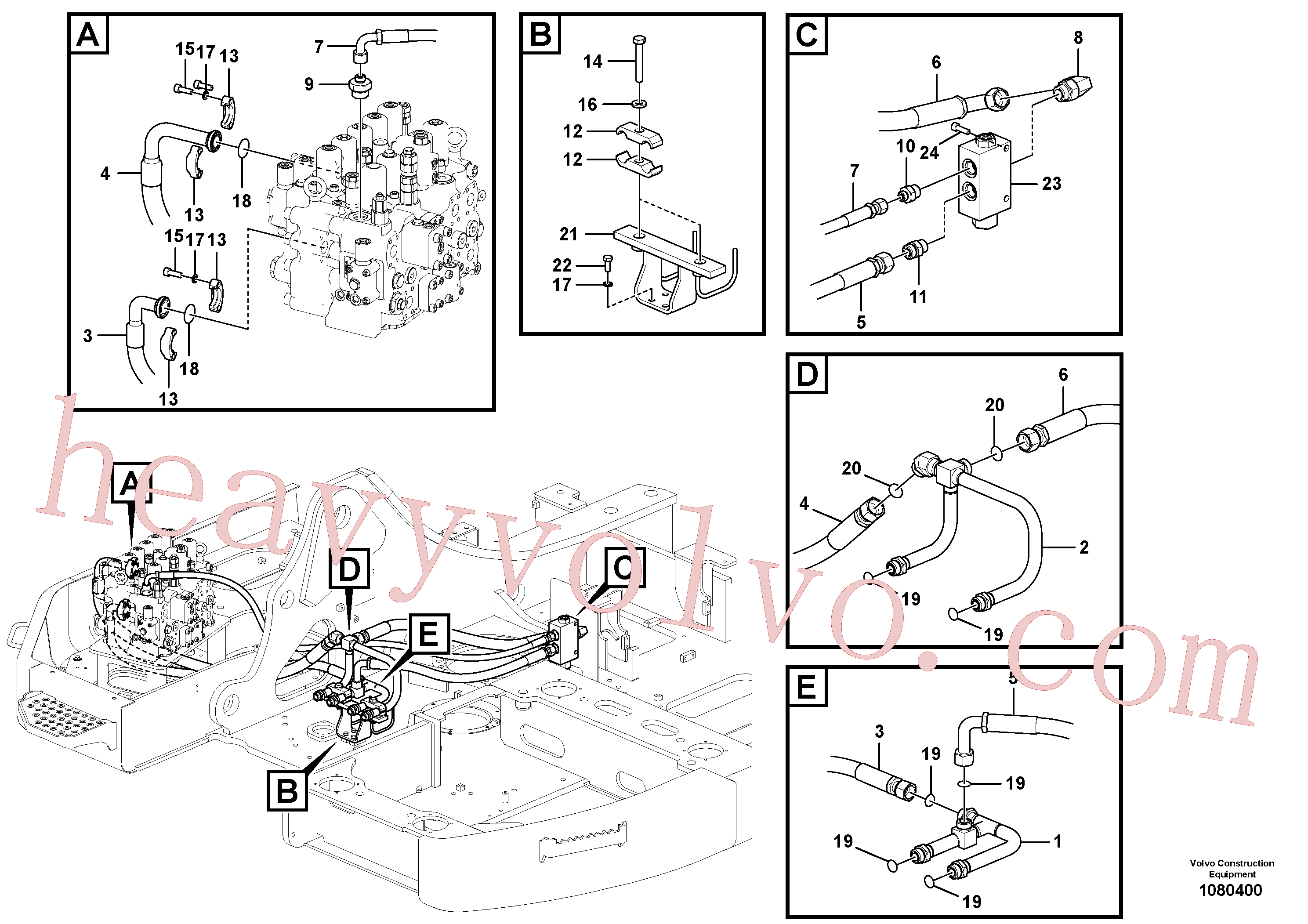 China Made VOE14881208 Clamp parts for Volvo Excavator