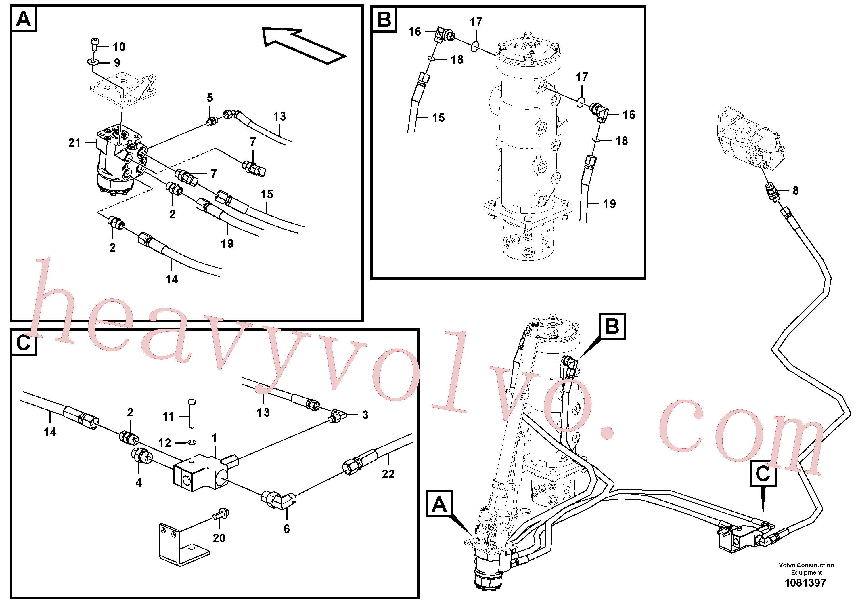 Volvo excavator part VOE15187368 Hose assembly for sale