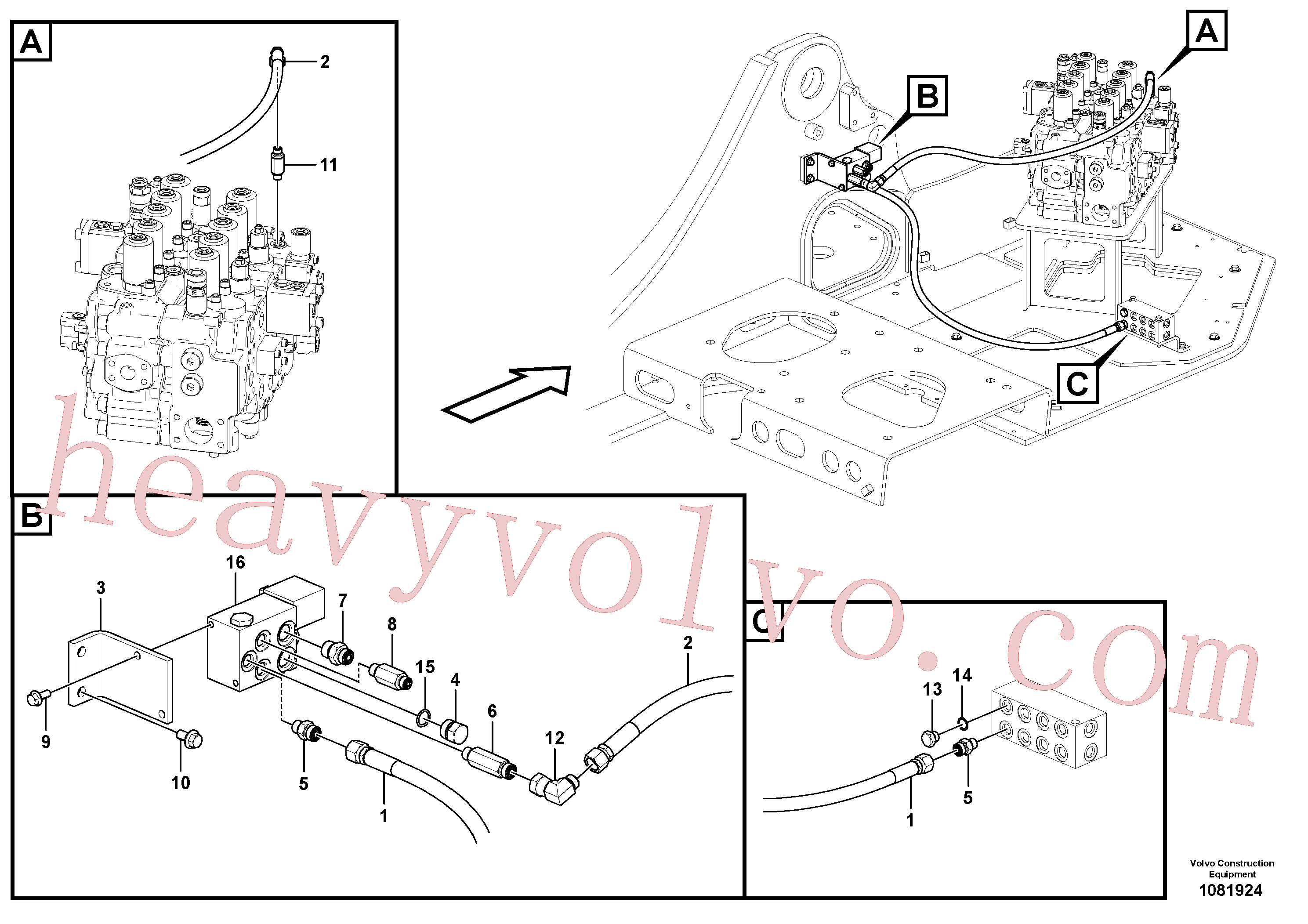 VOE14555859 Bracket for Volvo Excavator spare