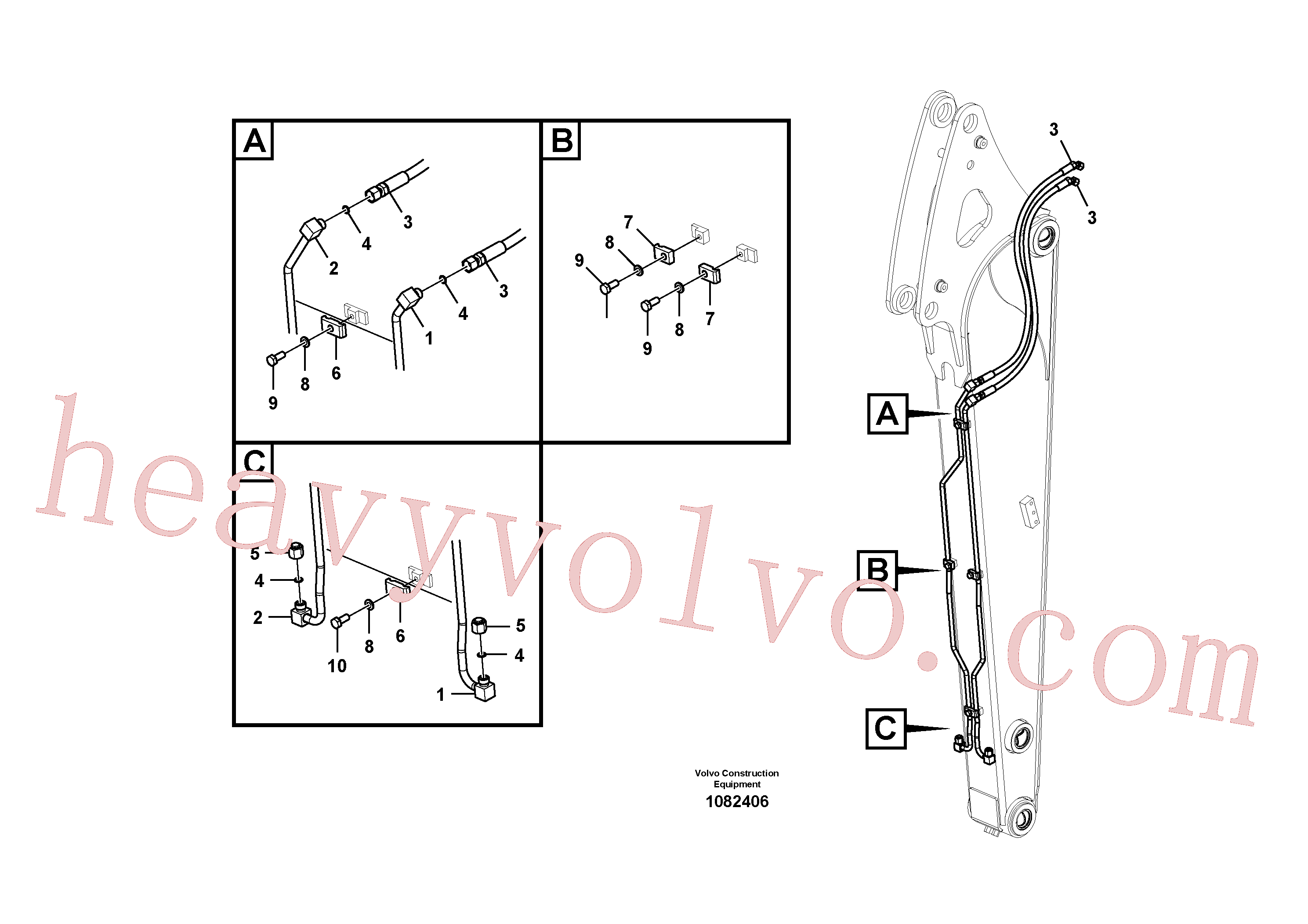 Volvo excavator part VOE14881872 Hose assembly for sale