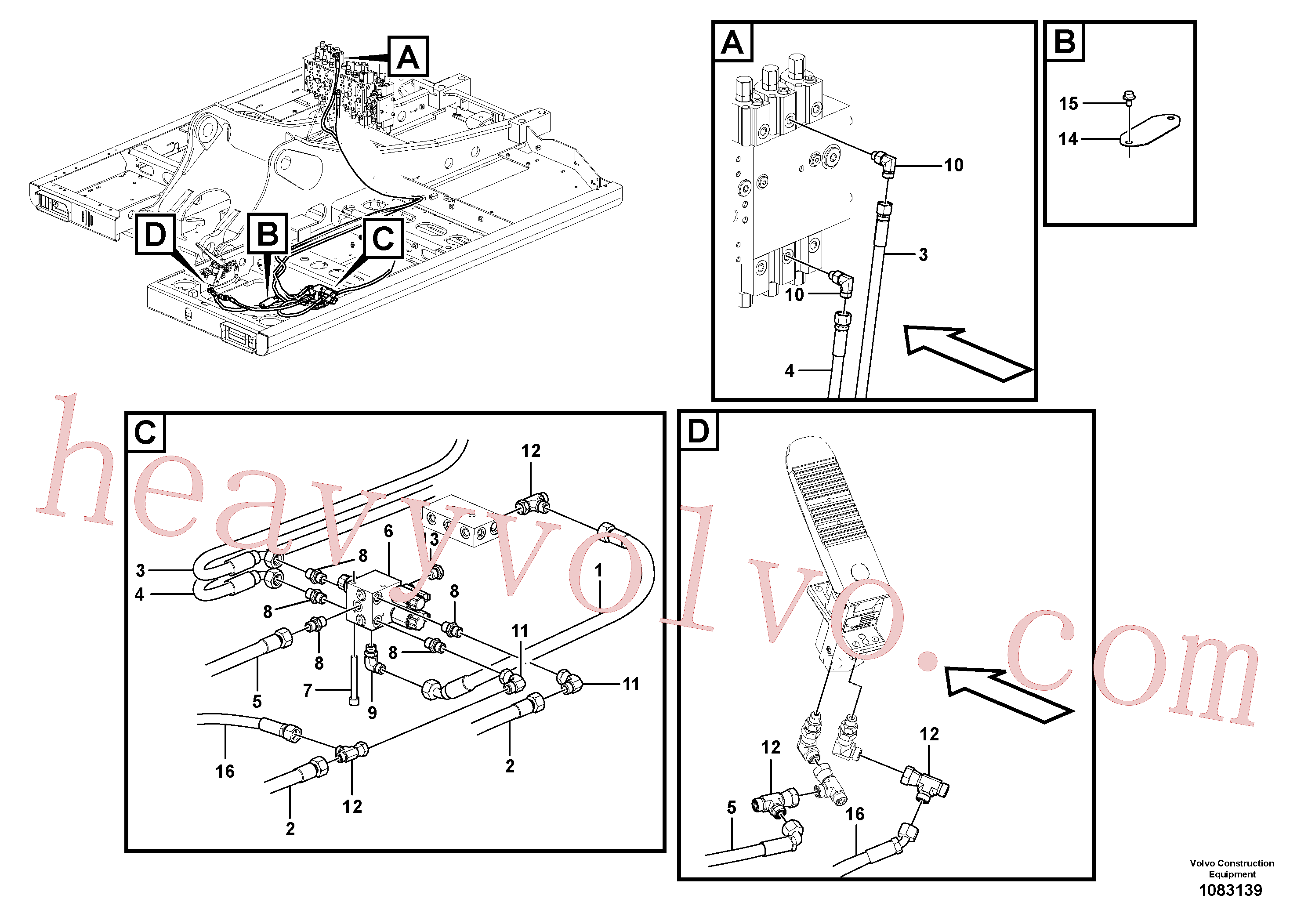 China Made VOE15036393 Hose assembly parts for Volvo Excavator