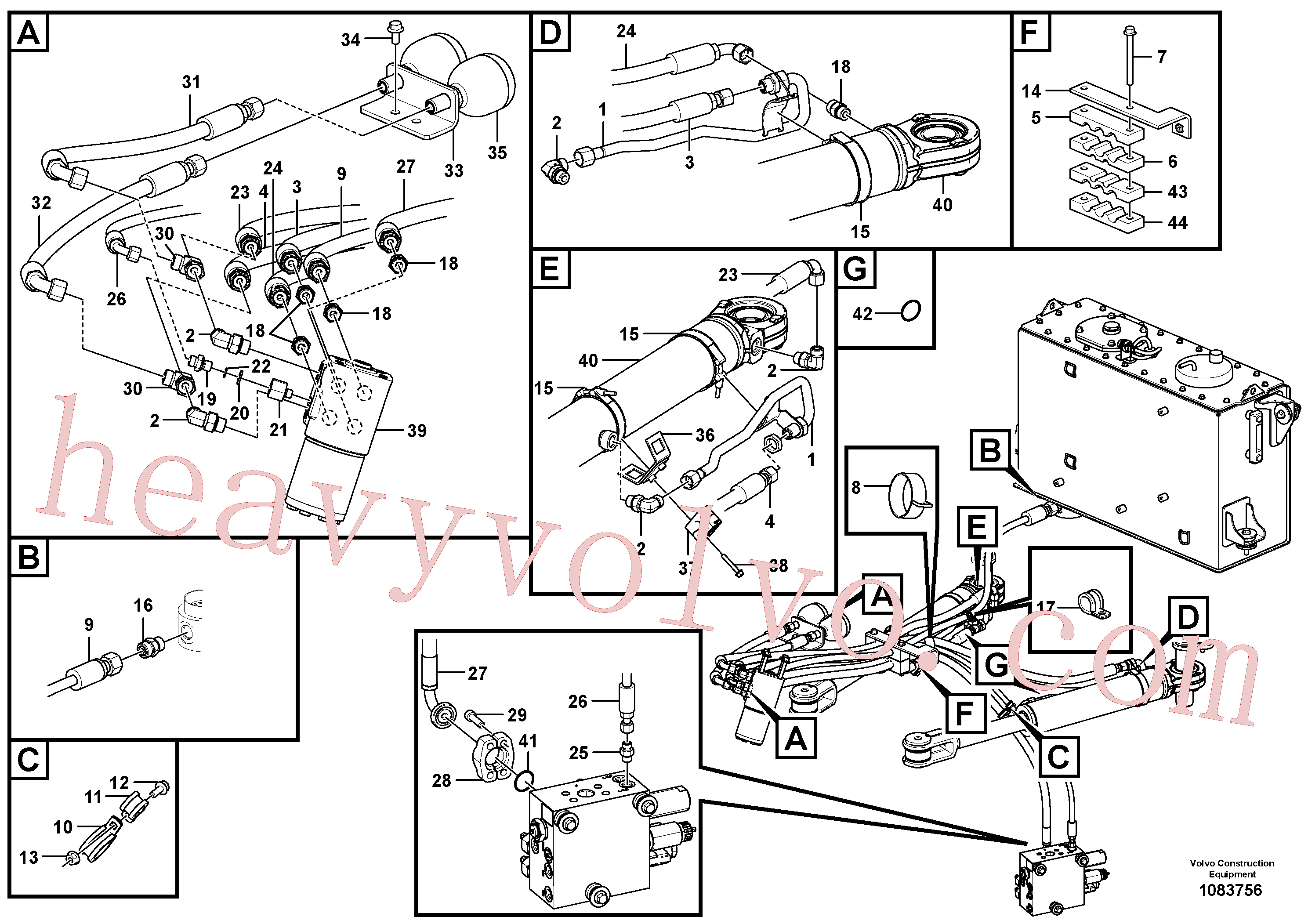 Volvo excavator part VOE15187368 Hose assembly for sale