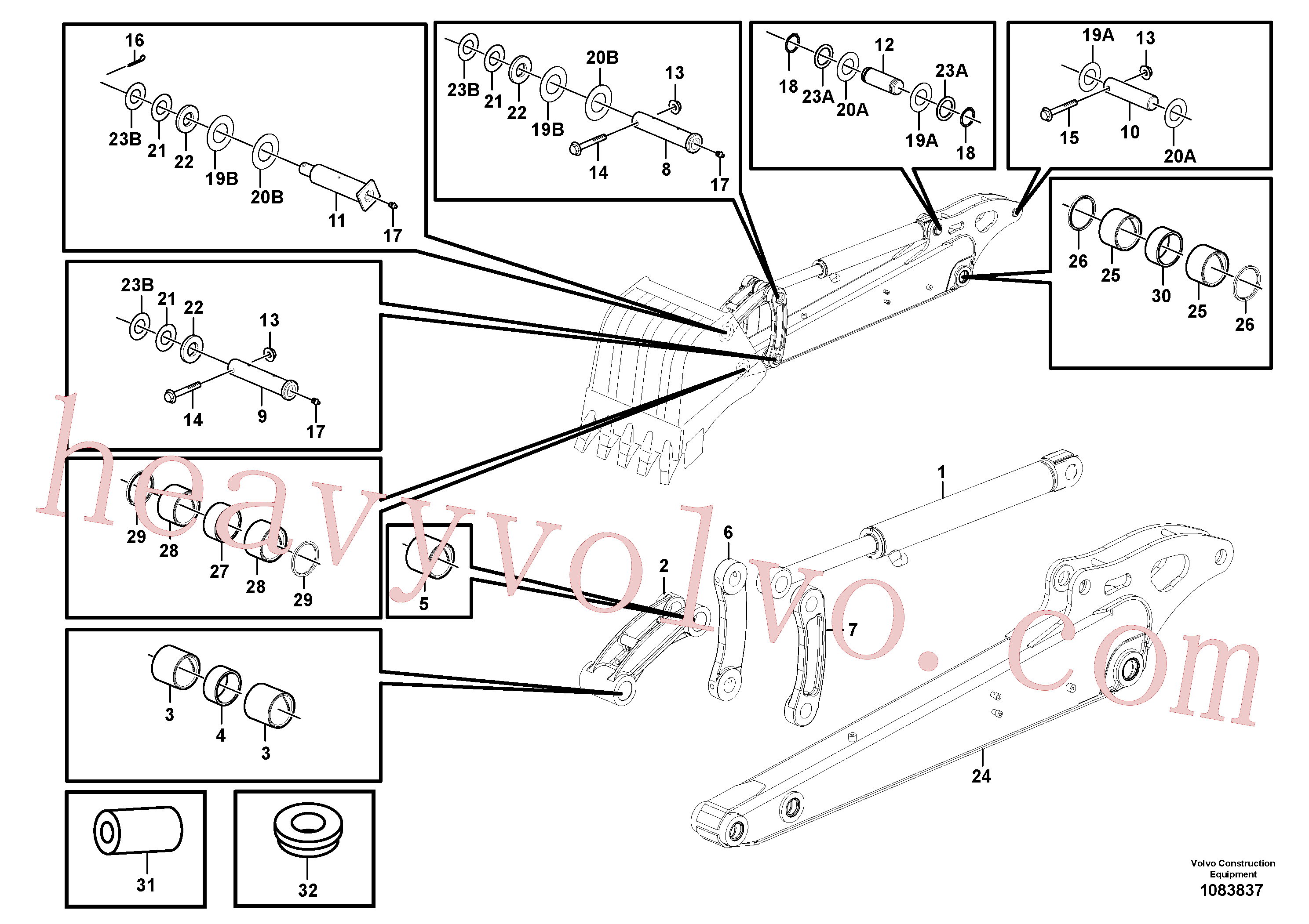 Volvo excavator part VOE11808057 Pin for sale