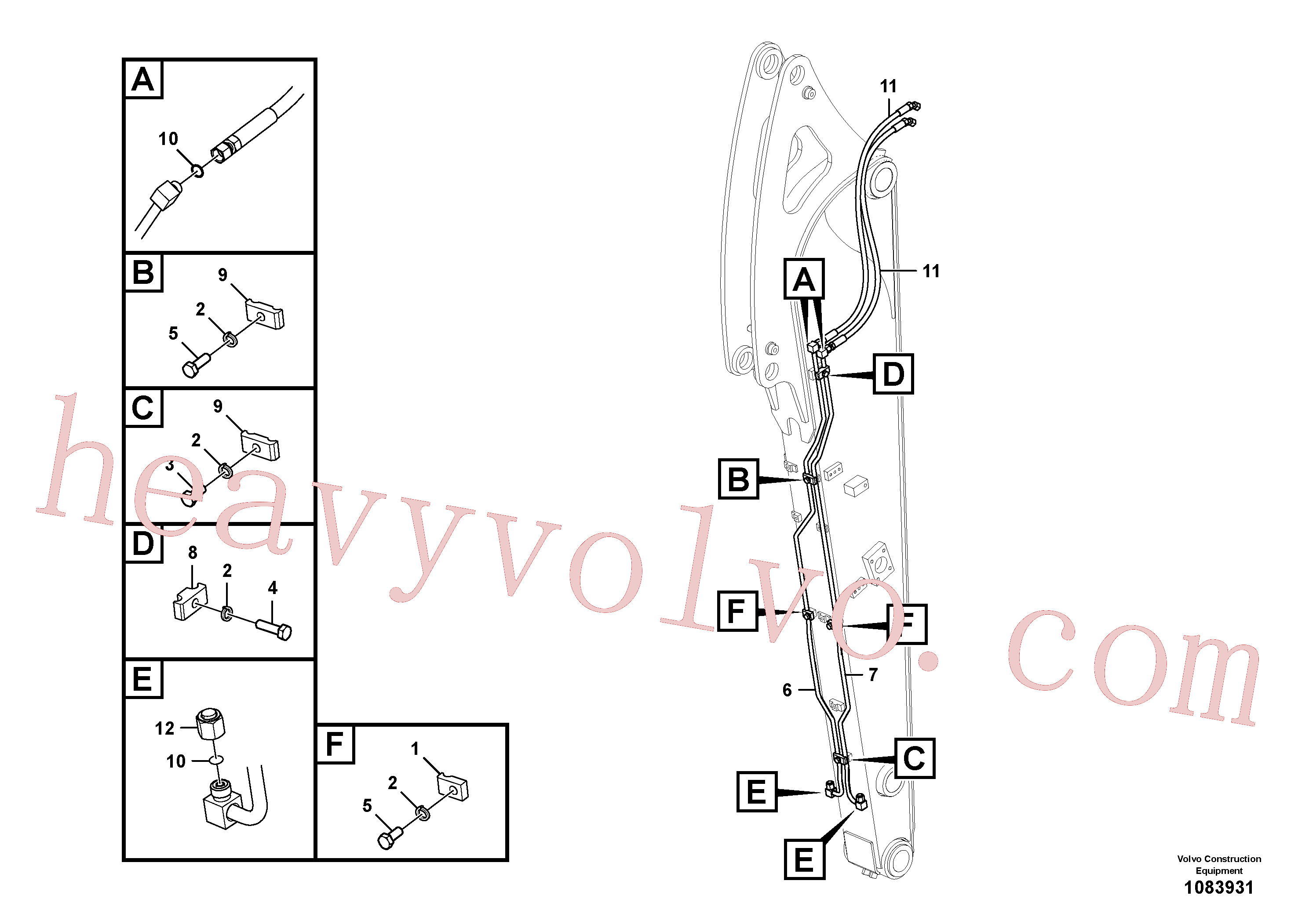 Volvo excavator part VOE14881872 Hose assembly for sale