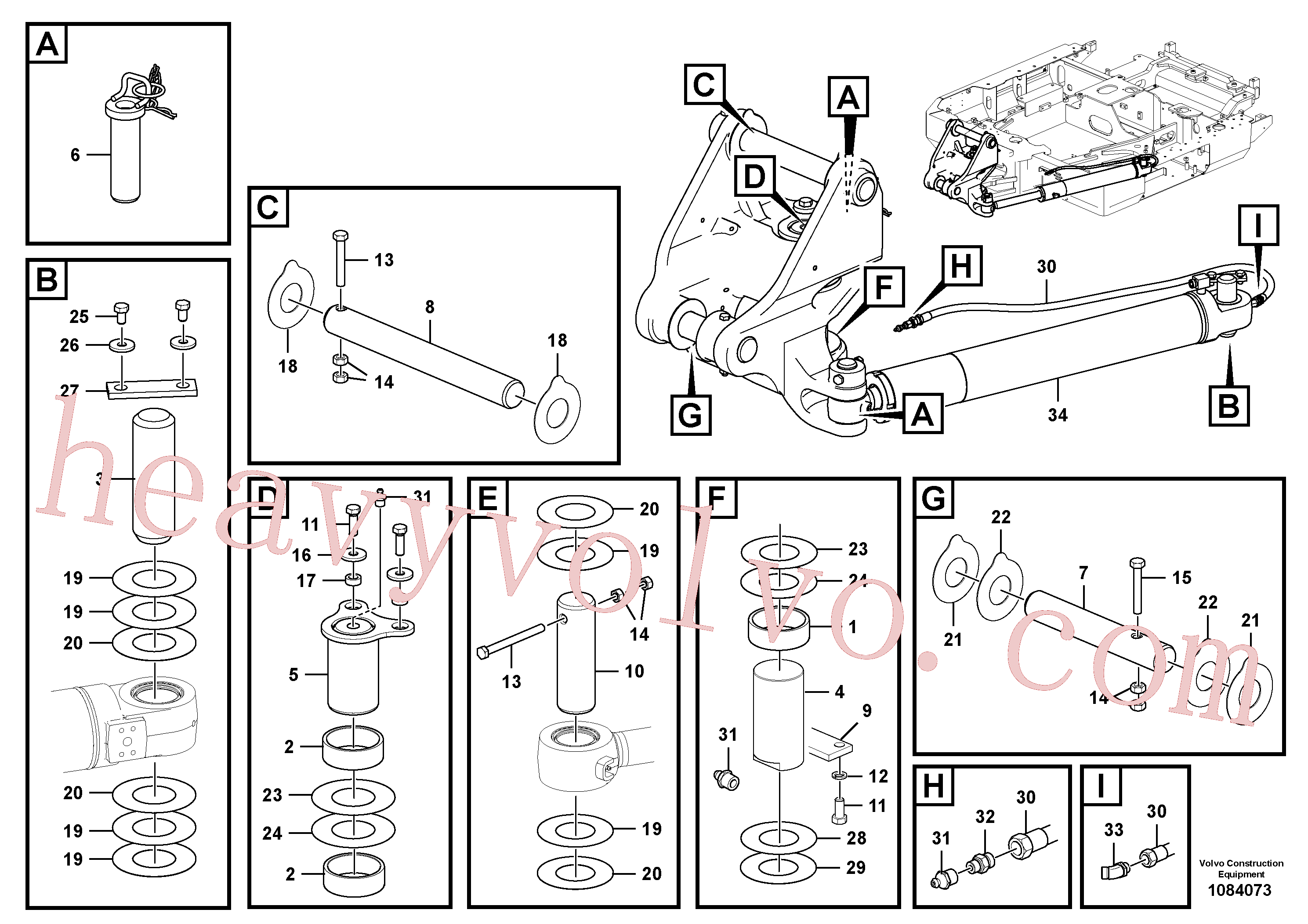 China Made VOE14680669 Cylinder parts for Volvo Excavator