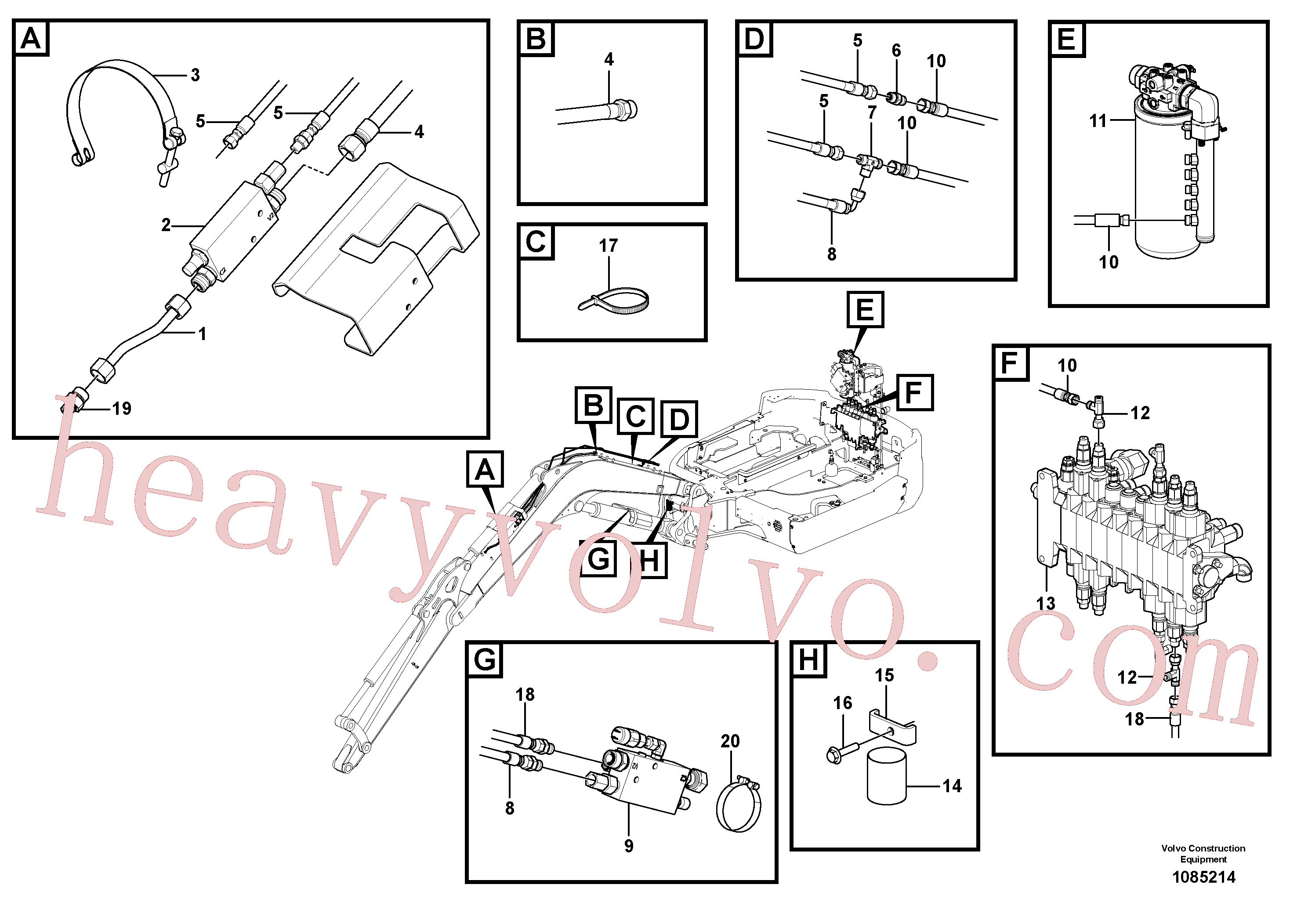 China Made VOE935436 Nipple parts for Volvo Excavator